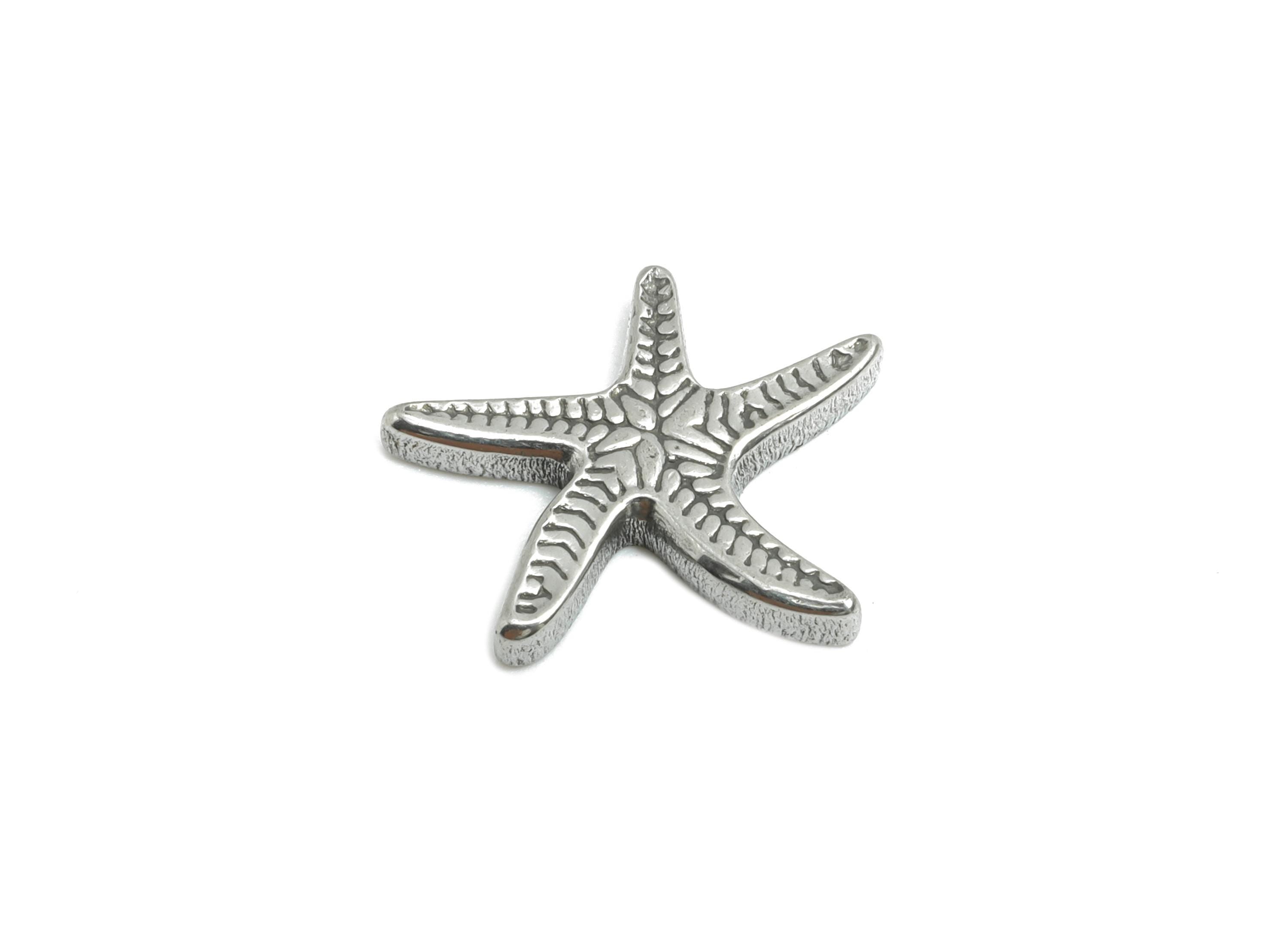 Stainless Steel Starfish Charms - Steel Textured Marine Charm - Minimalist Sea Life Jewelry - Steel Jewelry Making - 15.6x12.3x2mm - SS1868 - DOMEDBAZAAR