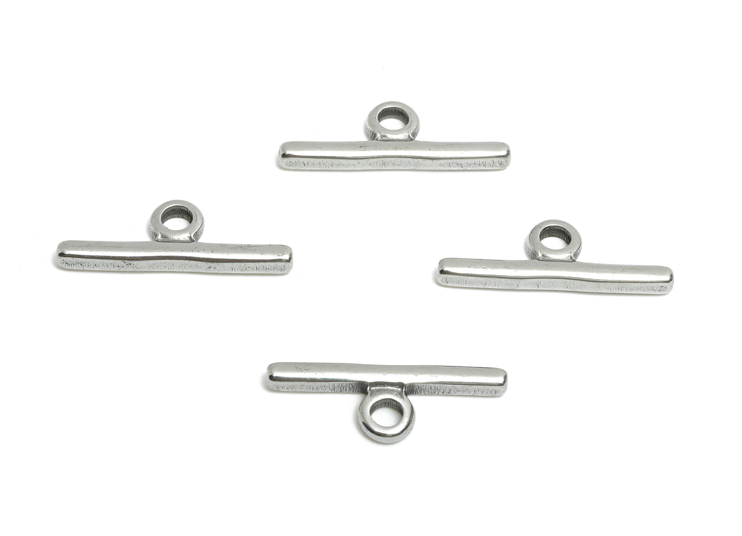 Minimalist Toggle Clasp - Stainless Steel Simple Toggle Clasp for Necklace - Jewelry Making Supplies - Steel Finding - 21x7.31x2mm - SS1881 - DOMEDBAZAAR