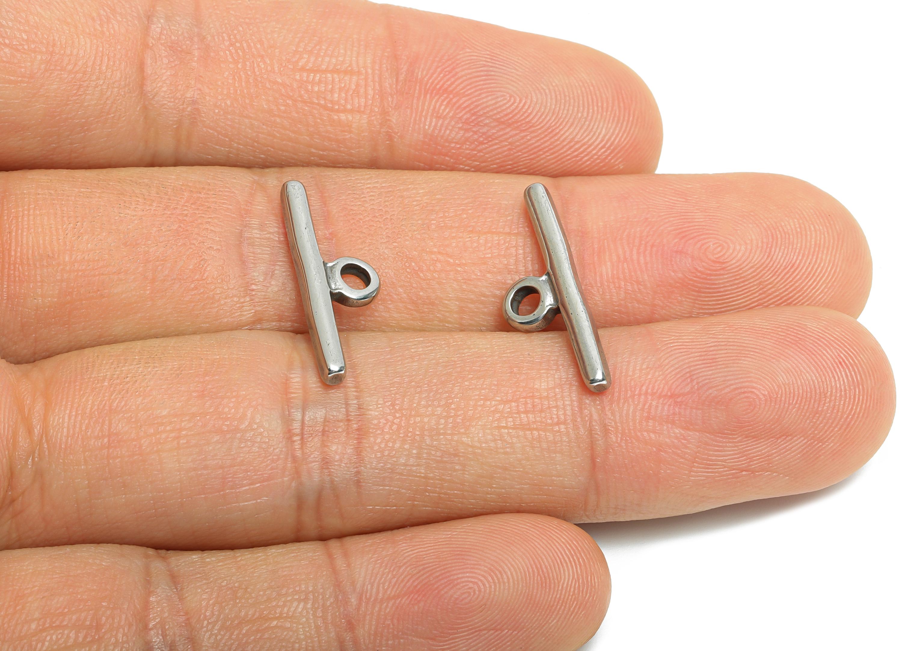 Minimalist Toggle Clasp - Stainless Steel Simple Toggle Clasp for Necklace - Jewelry Making Supplies - Steel Finding - 21x7.31x2mm - SS1881 - DOMEDBAZAAR