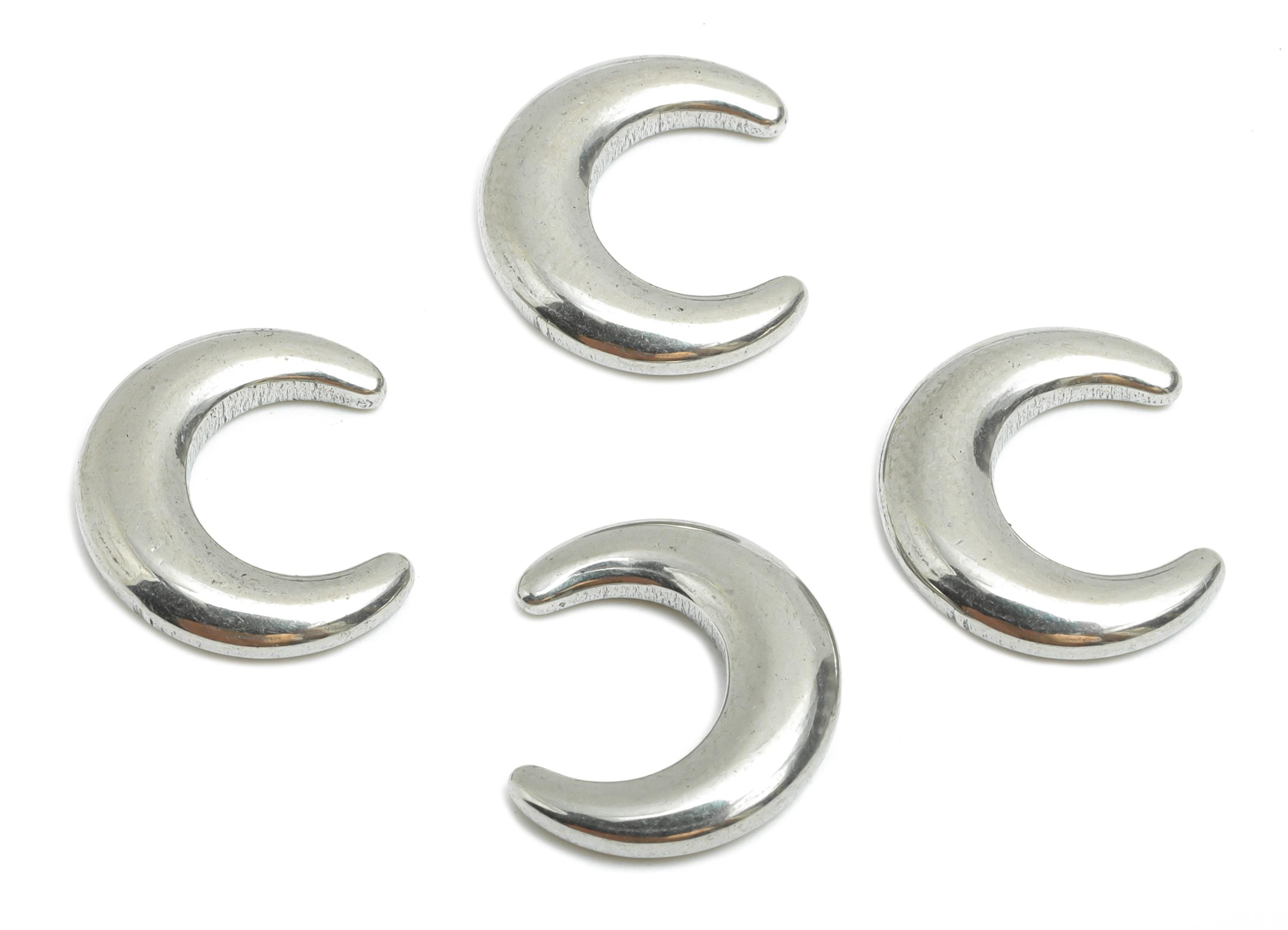 Stainless Steel Crescent Charm - Smooth Celestial Moon Charm - Steel Minimalist Cosmic Design - Silver Moon Jewelry - 14.8x12.9x3mm - SS1792 - DOMEDBAZAAR