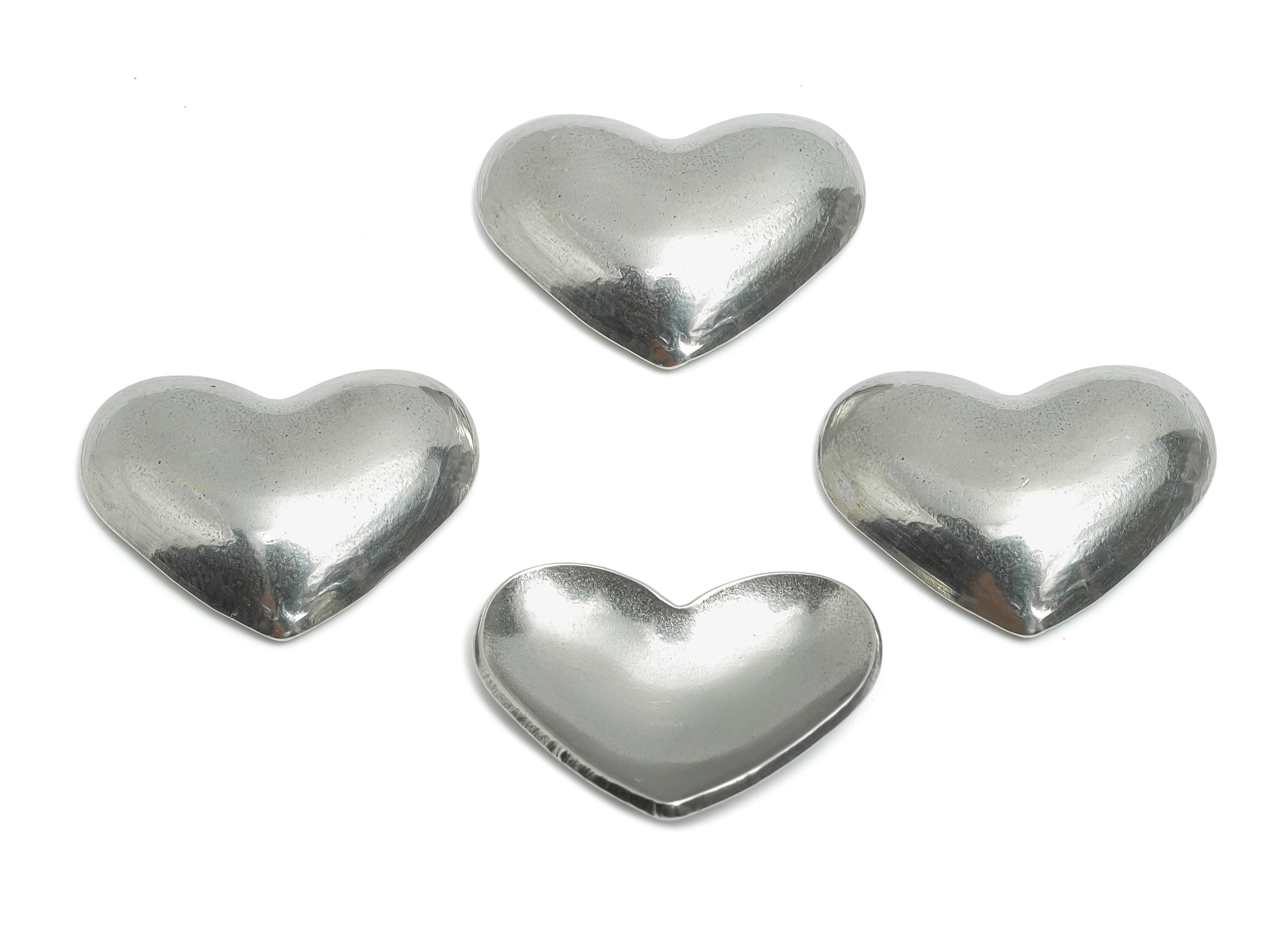 Stainless Steel Heart Charms - Smooth Silver Heart Charms - Simple Heart Design - Minimalist Jewelry Supplies - 22.6x17.44x3.73mm - SS1869 - DOMEDBAZAAR