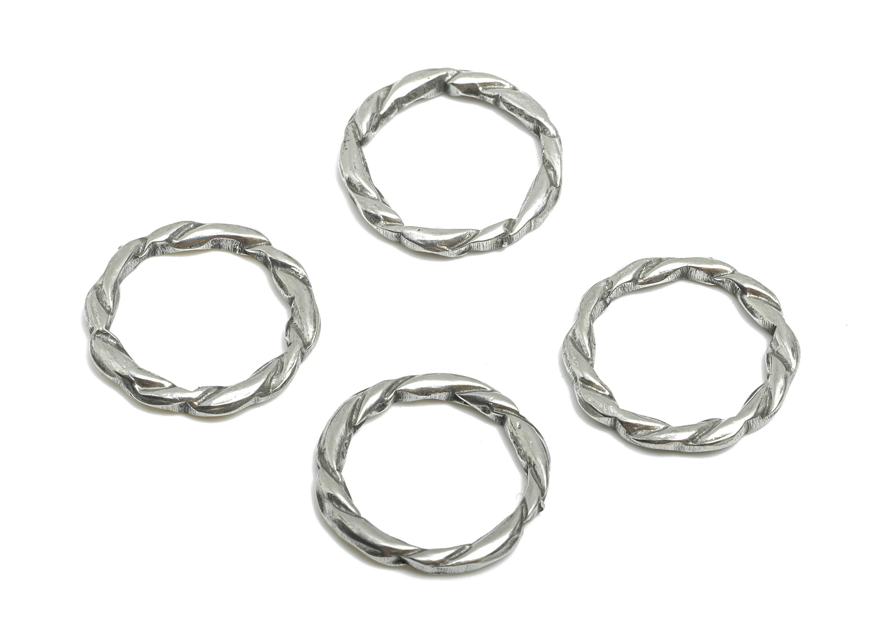 Stainless Steel Circular Charm - Minimalist Twisted Metal Charm - Geometric Twisted Charm - Stainless Steel Jewelry - 18x19x2.21mm - SS1948 - DOMEDBAZAAR