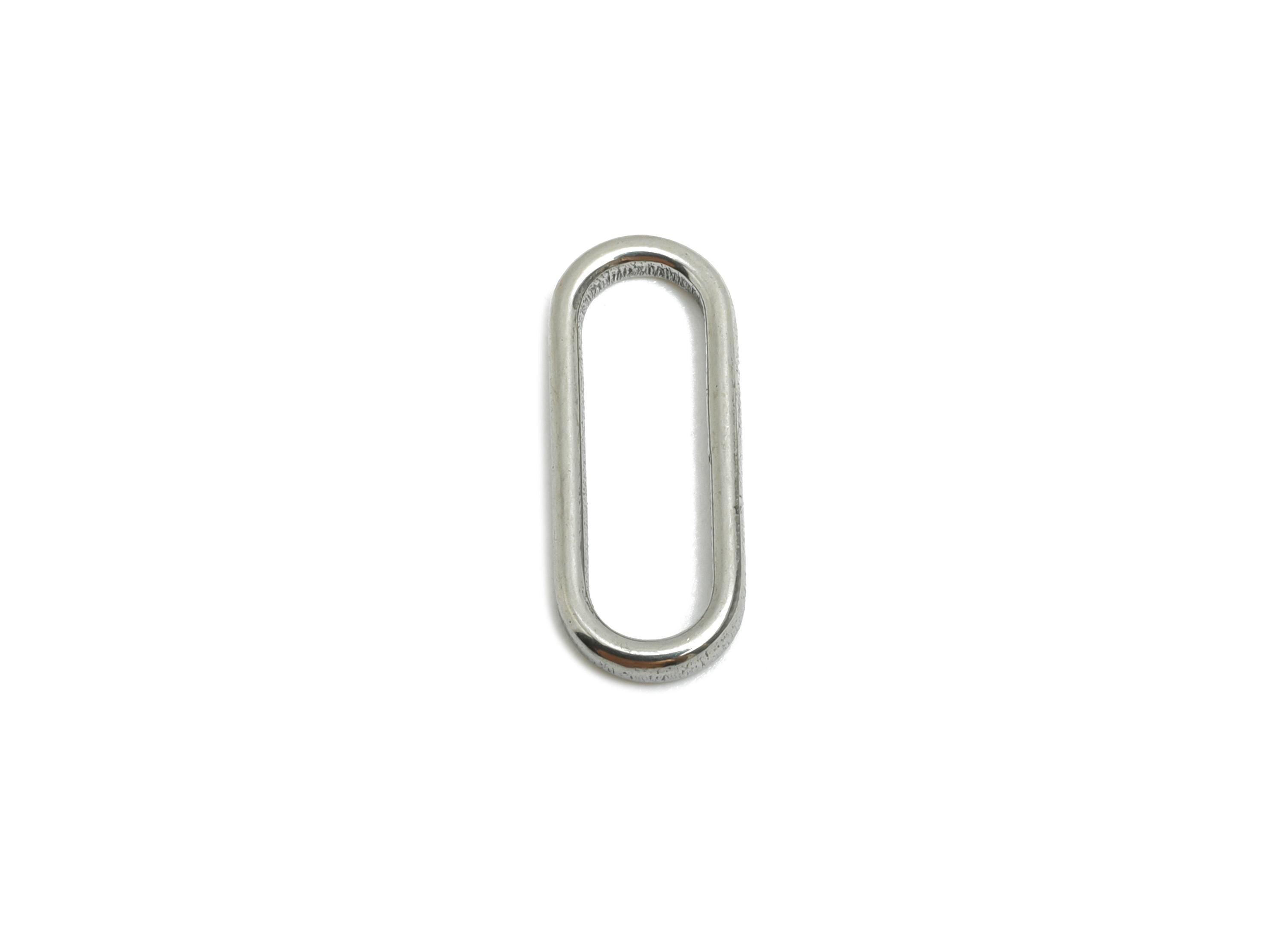 Steel Oval Connector - Steel Geometry Minimalist Link Charm - Polished Oval Rectangle Charm - Stainless Steel Jewelry - 14x6x1mm - SS1910 - DOMEDBAZAAR
