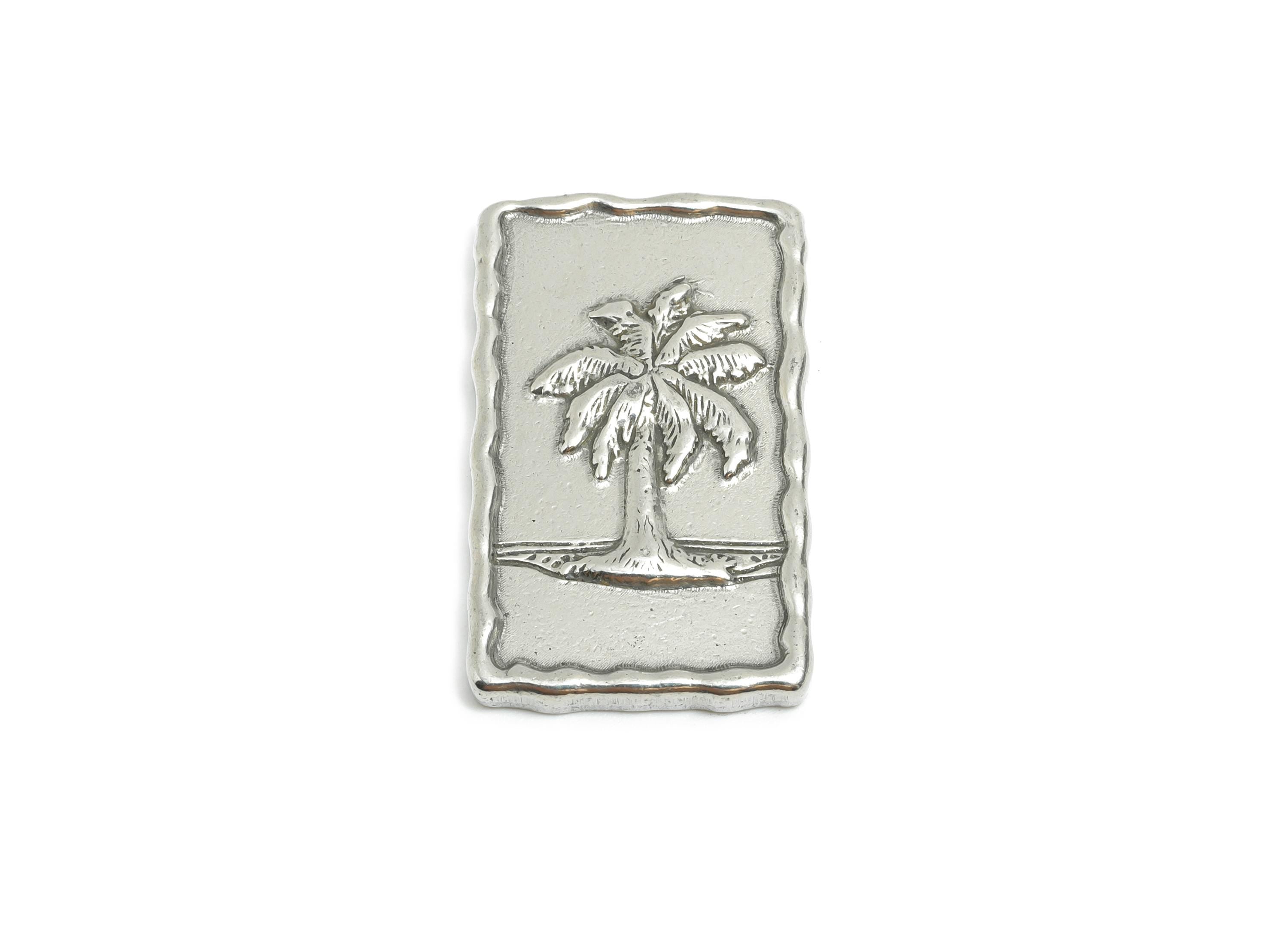Stainless Steel Palm Tree Charms - Unique Rectangle Tropical Plant Charms - Summer Jewelry Charm - Jewelry Making - 30.26x17.97x3mm - SS1884 - DOMEDBAZAAR