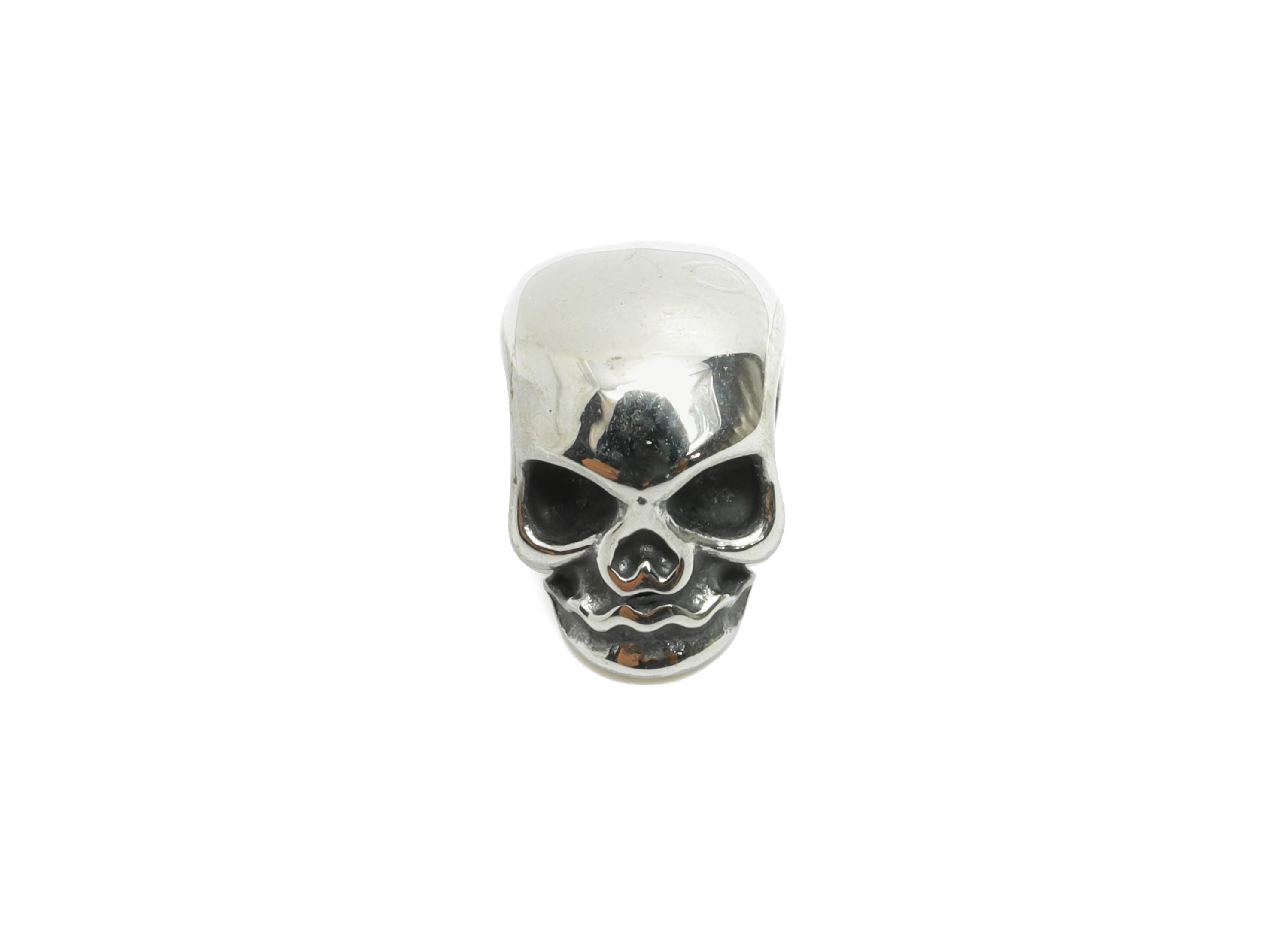 Steel Skull Bead - Skull Spacer Bead for Bracelet - 304 Stainless Steel - Punk Style Charm - Halloween Jewelry - 12.73x8.34x9.92mm - SS1579 - DOMEDBAZAAR