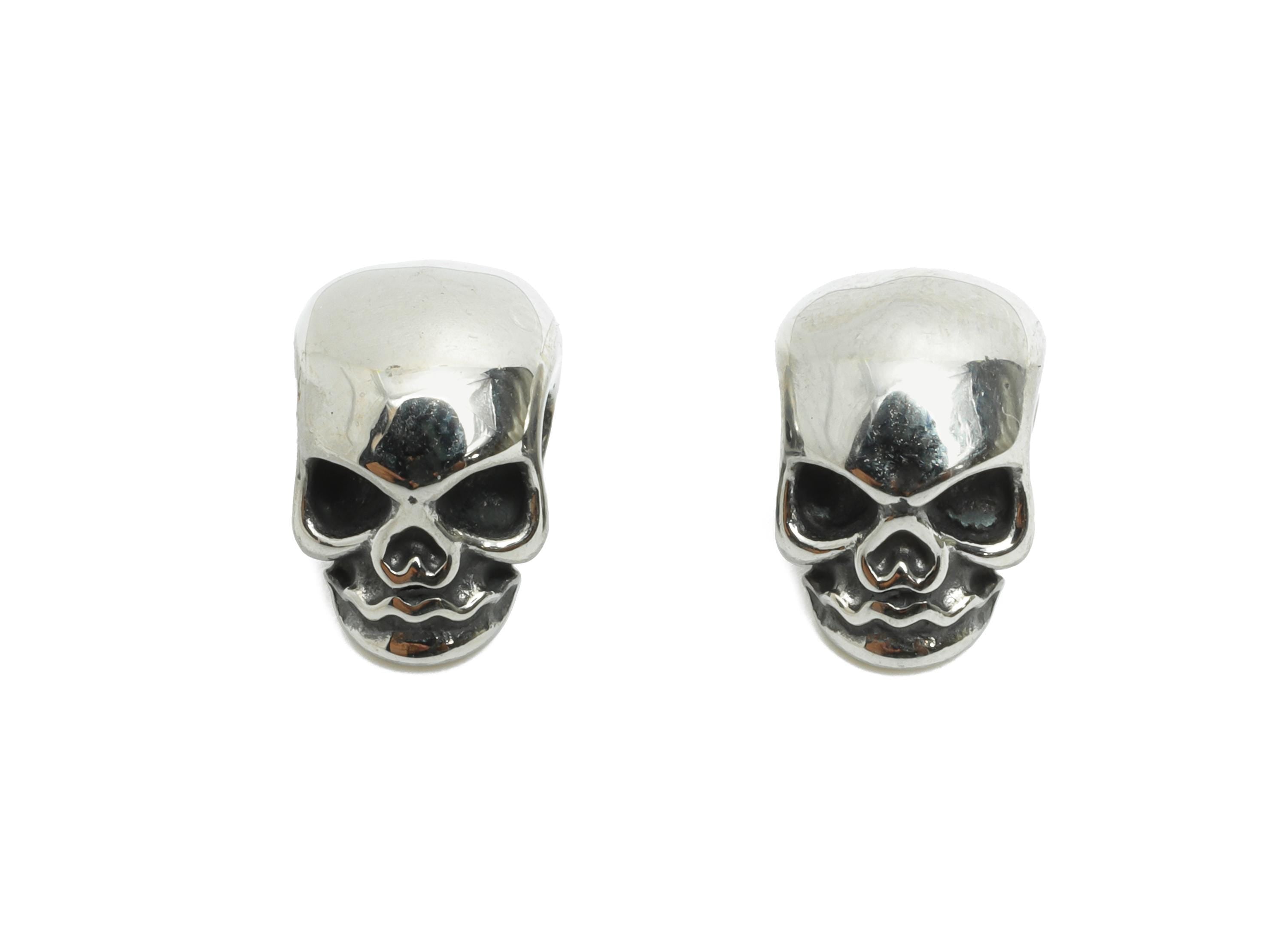 Steel Skull Bead - Skull Spacer Bead for Bracelet - 304 Stainless Steel - Punk Style Charm - Halloween Jewelry - 12.73x8.34x9.92mm - SS1579 - DOMEDBAZAAR