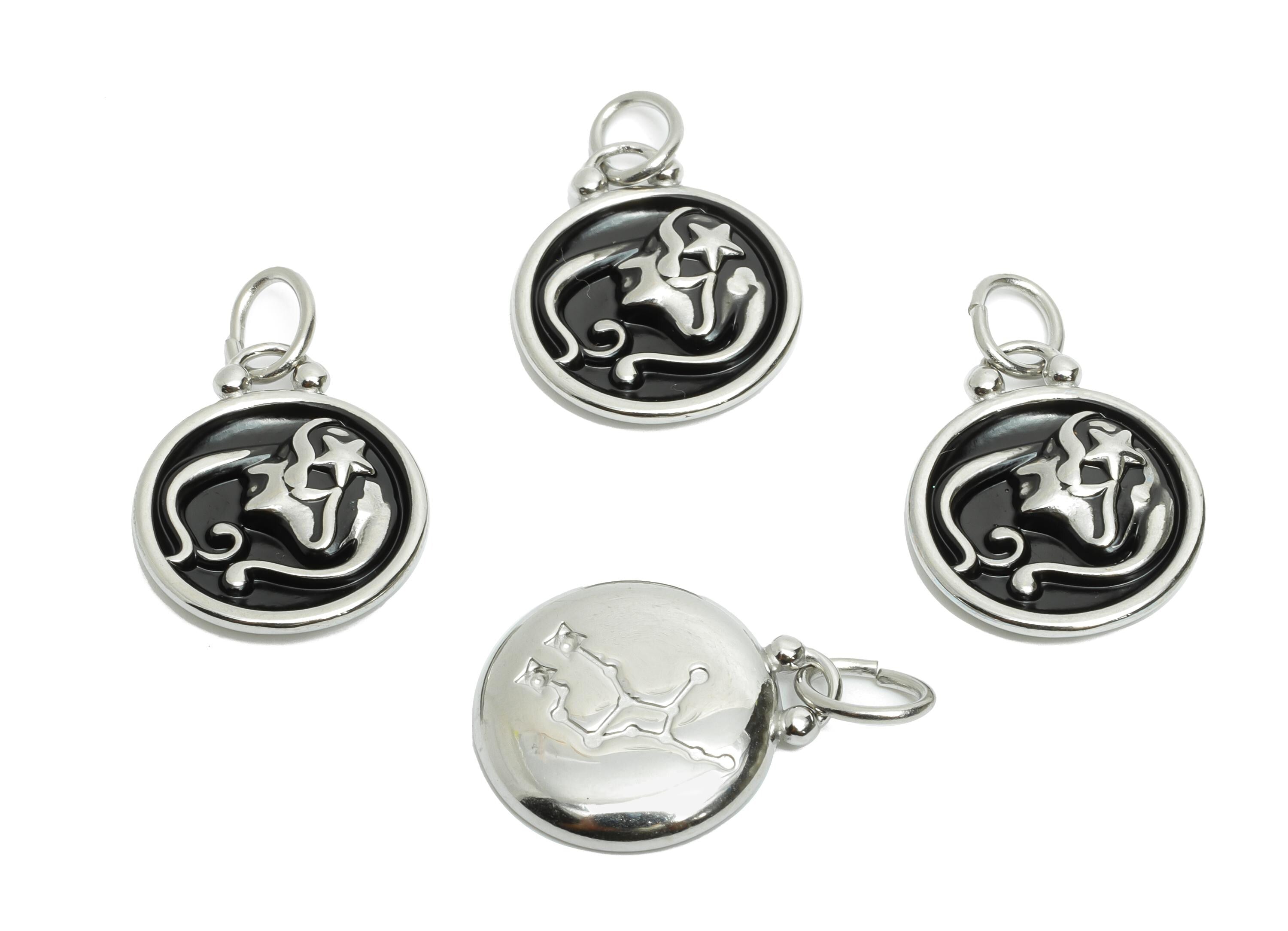 Virgo Zodiac Pendant - Enamel Stainless Steel Horoscope Pendant - Stainless Steel Virgo Charm - Modern Zodiac Pendant - 20x16x2mm - SS1567 - DOMEDBAZAAR