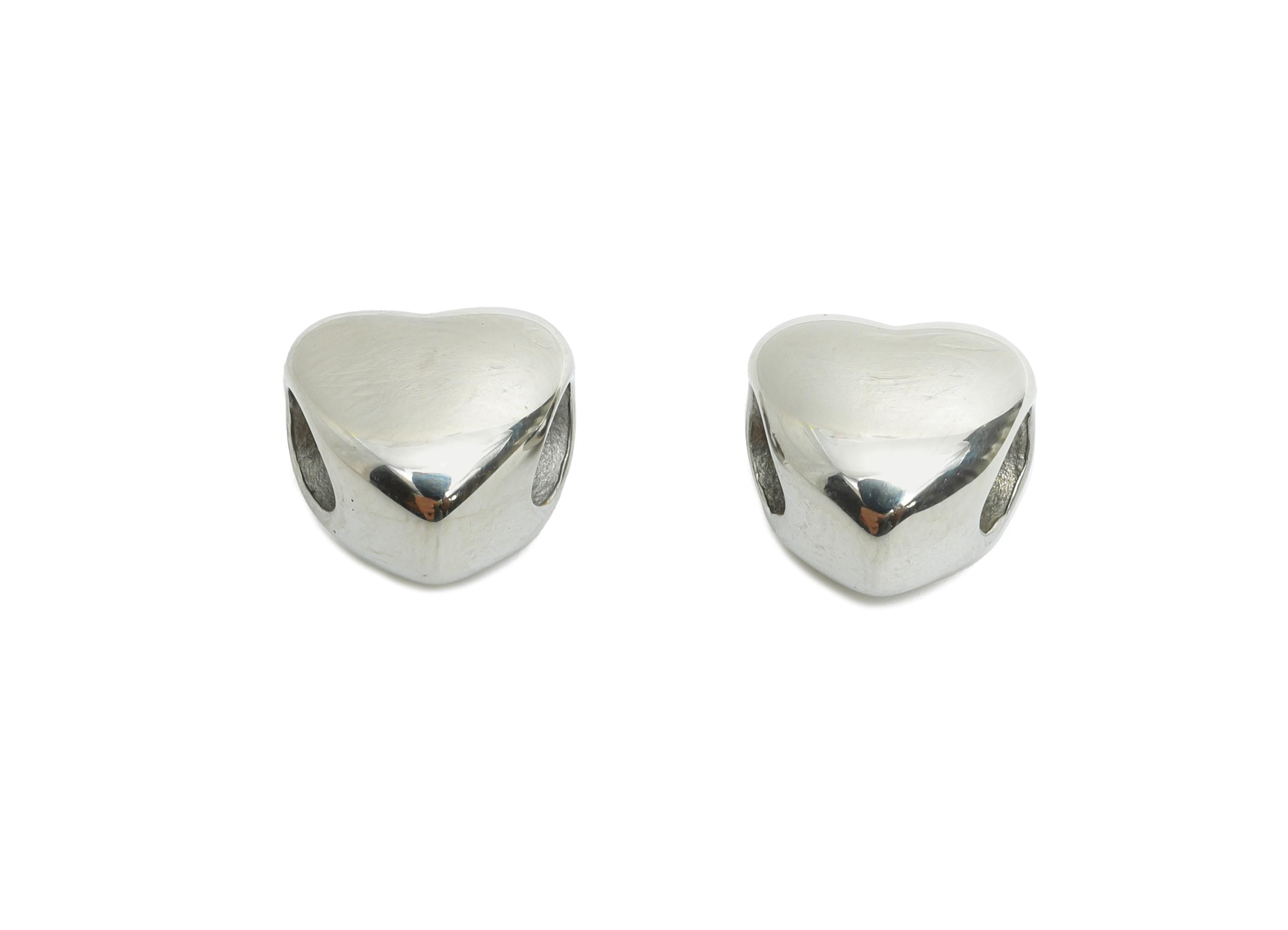 Stainless Steel Heart Bead - Heart Spacer Bead for Bracelet - 304 Stainless Steel - Minimalist Steel Spacer Beads - 10.8x11x8.45mm - SS1590 - DOMEDBAZAAR