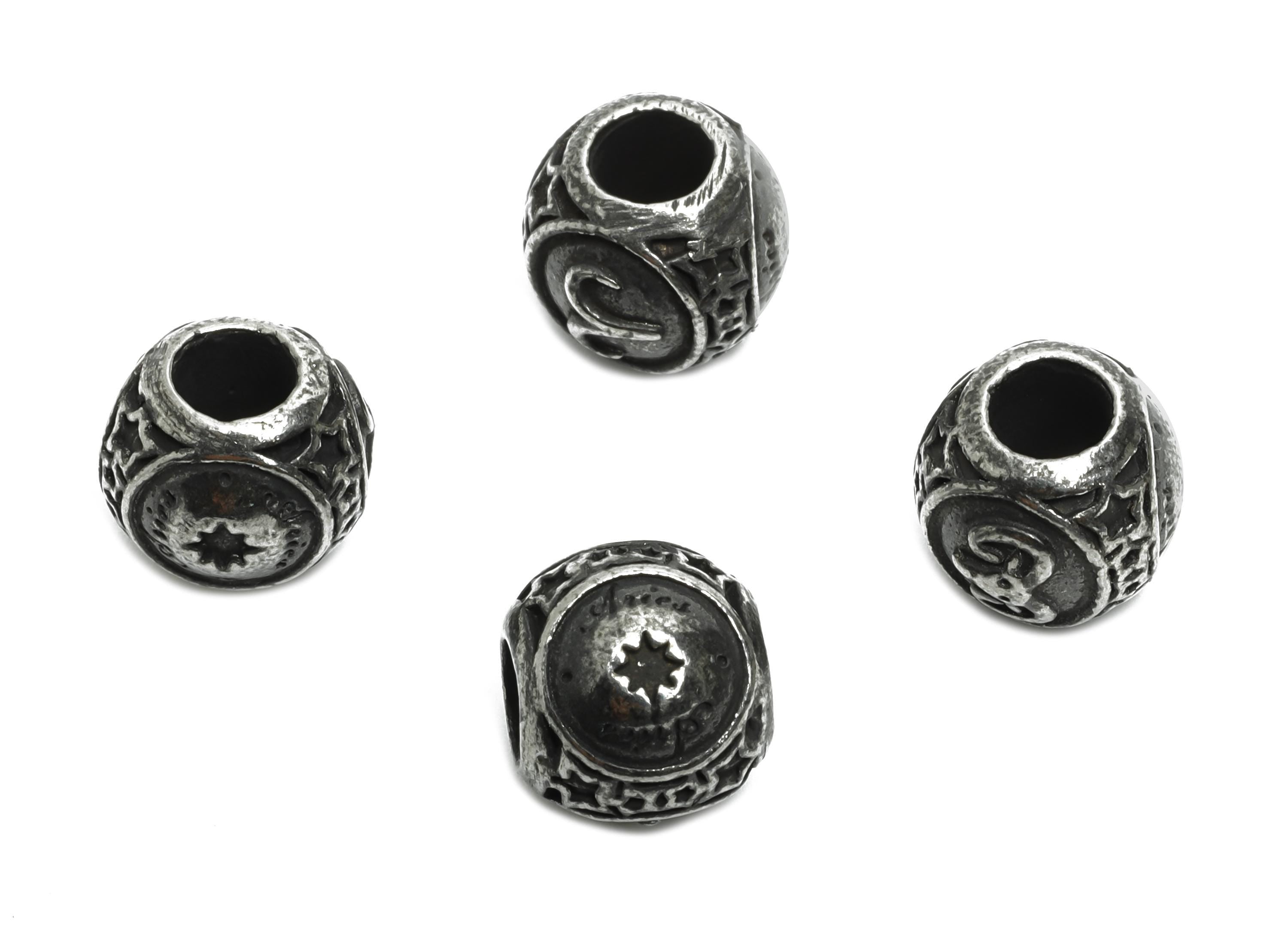 Steel Aries Zodiac Beads - Astrology Spacer Bead for Bracelet - 304 Stainless Steel - Horoscope Steel Spacer Beads - 9x10x9.7mm - SS1560C - DOMEDBAZAAR