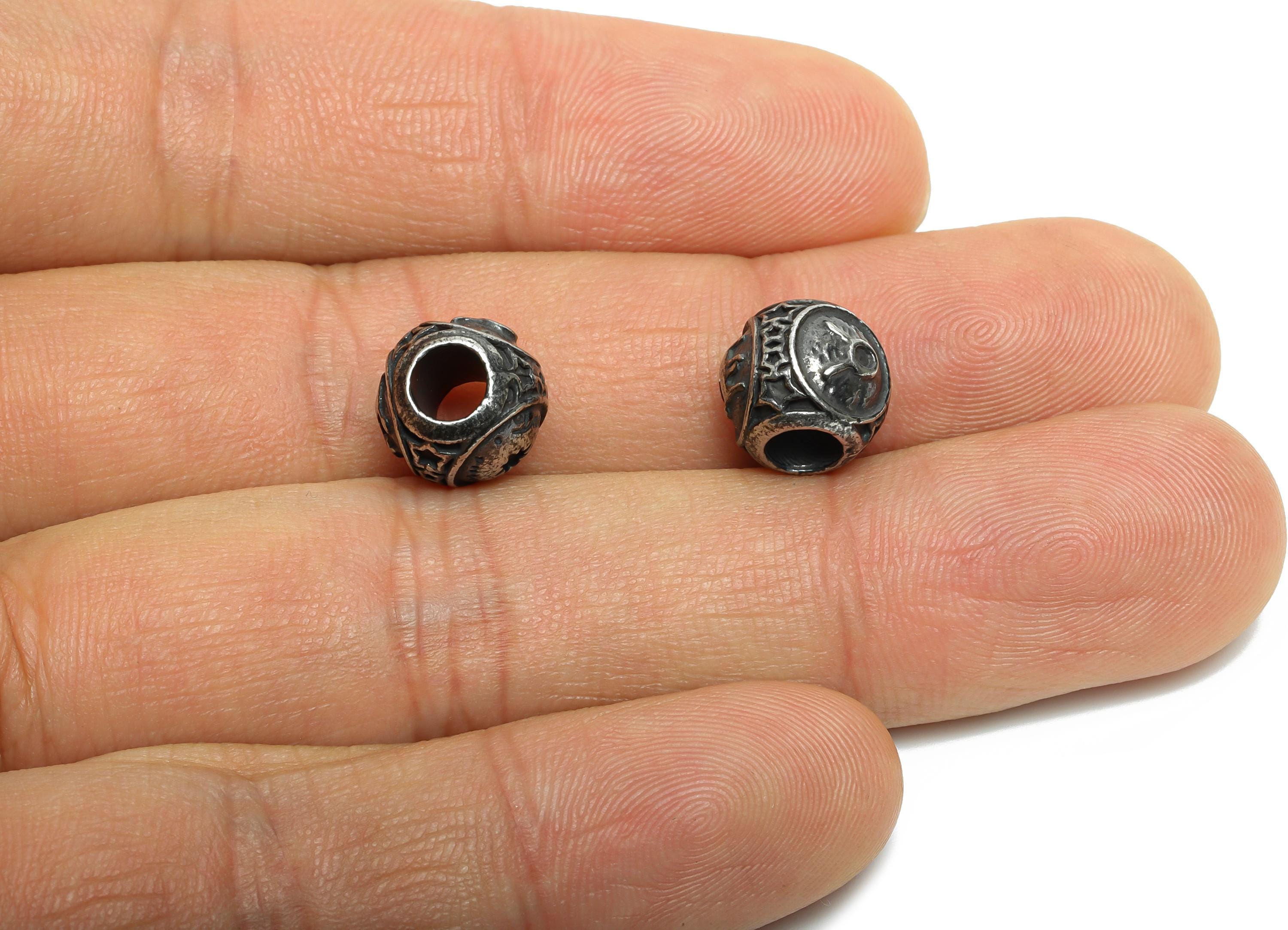 Steel Taurus Zodiac Beads - Astrology Spacer Bead for Bracelet - 304 Stainless Steel - Horoscope Steel Spacer Beads - 9x10x9.7mm - SS1560D - DOMEDBAZAAR