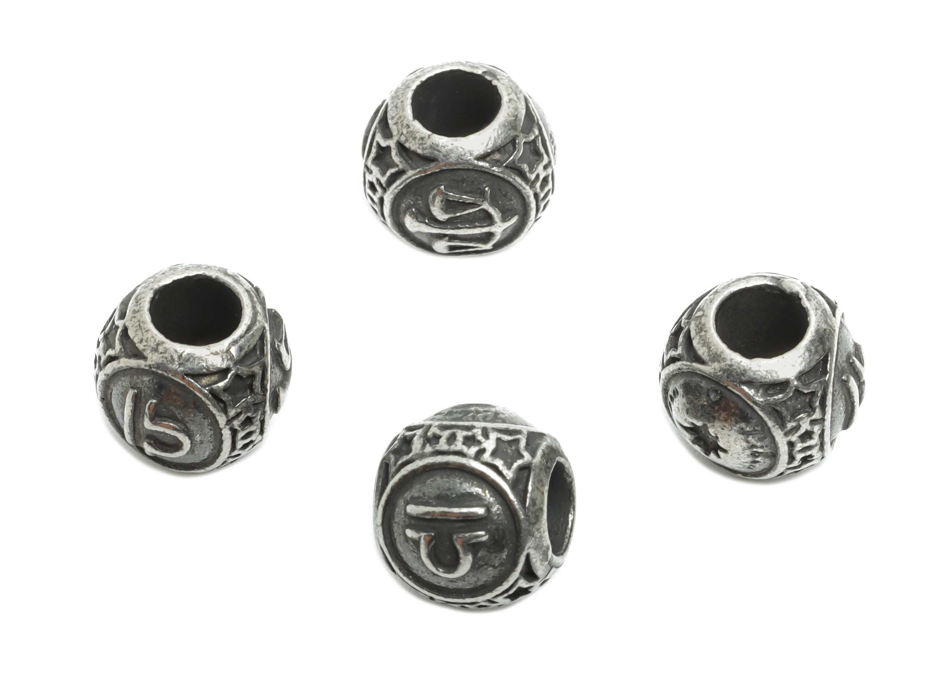 Steel Libra Zodiac Bead - Astrology Spacer Bead for Bracelet - 304 Stainless Steel - Statement Steel Horoscope Beads - 9x10x9.7mm - SS1560I - DOMEDBAZAAR