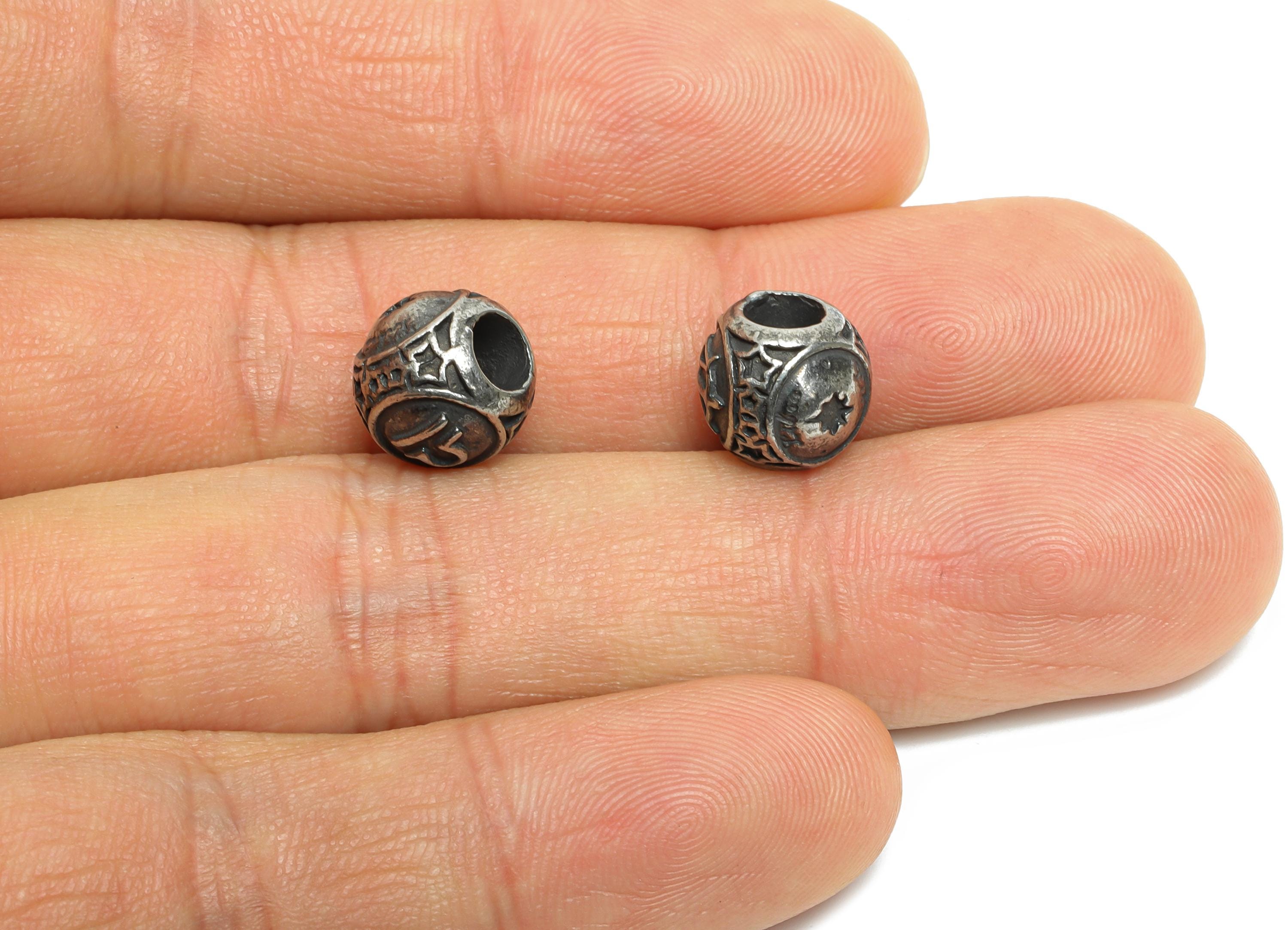 Steel Libra Zodiac Bead - Astrology Spacer Bead for Bracelet - 304 Stainless Steel - Statement Steel Horoscope Beads - 9x10x9.7mm - SS1560I - DOMEDBAZAAR