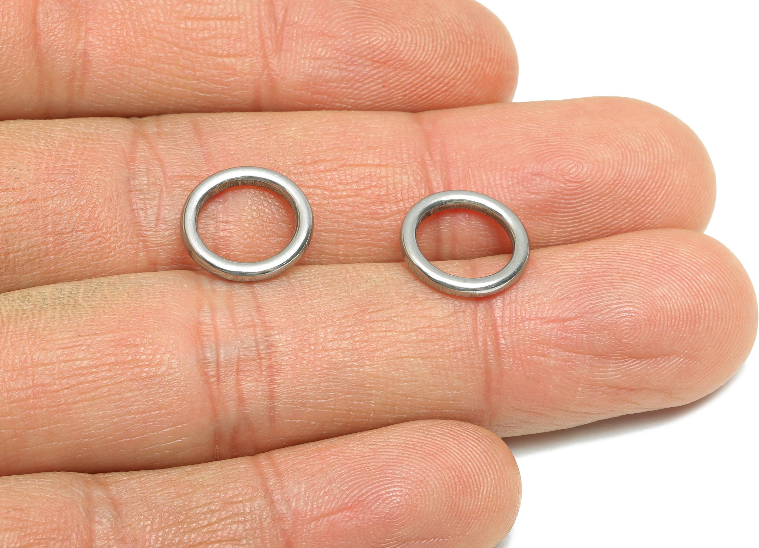 Steel Round Connector - Steel Simple Ring Jewelry - Crafting Ring for Necklace - Minimalist Stainless Steel Jewelry - 12x12.15x1mm - SS1918 - DOMEDBAZAAR