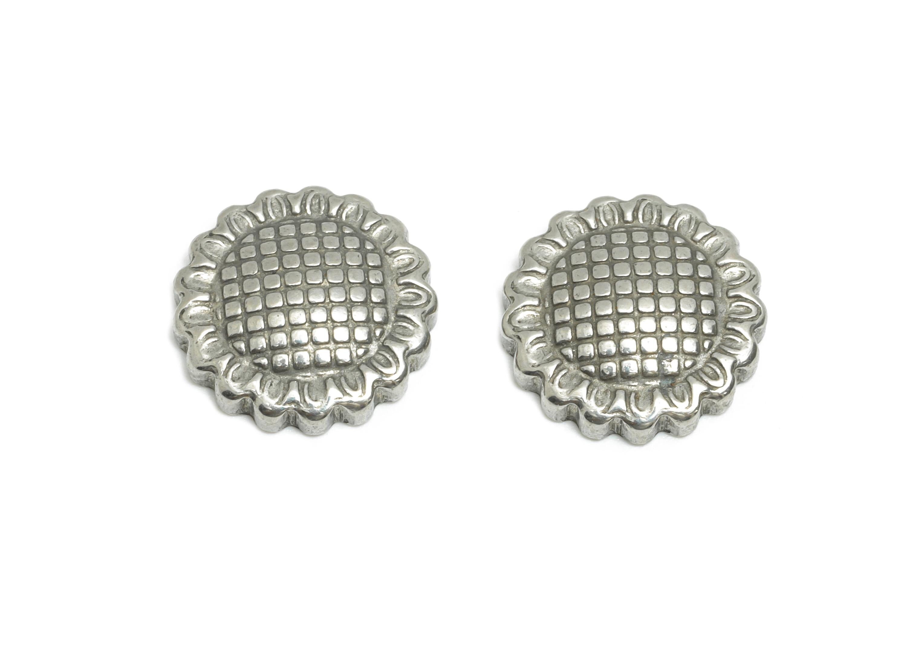 Stainless Steel Sunflower Charm - Textured Botanical Flower Charm - Minimalist Flower Design - Elegant Jewelry Making - 12x12x2.9mm - SS1830 - DOMEDBAZAAR