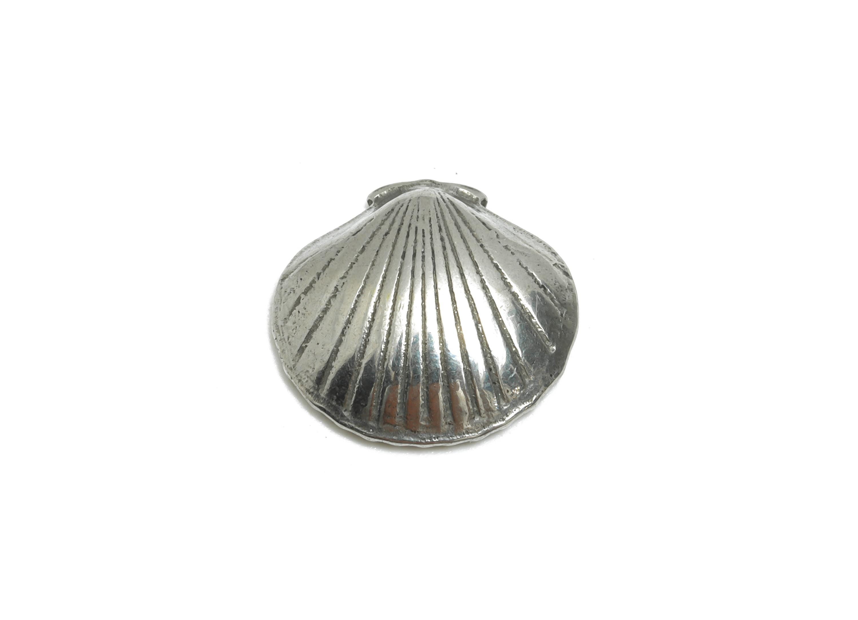 Steel Shell Charms - Textured Steel Marine Shell Charm - Nature Silver Ocean Life Design - Steel Jewelry Accessory - 12x11.7x3.29mm - SS1951 - DOMEDBAZAAR