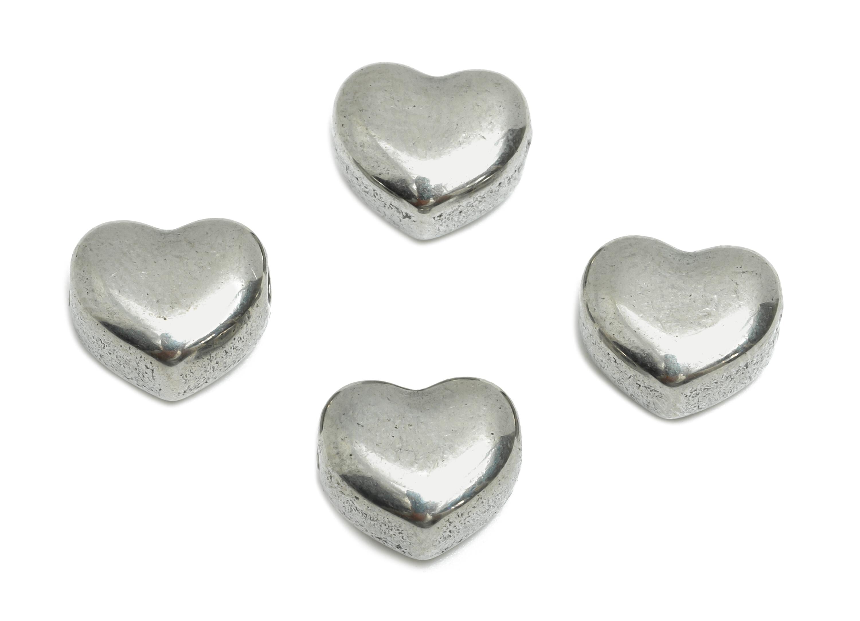 Stainless Steel Heart Beads - Silver Heart Bracelet Beads - Smooth Heart Jewelry - Minimalist Jewelry Making - 10.28x8.73x5.75mm - SS1907 - DOMEDBAZAAR