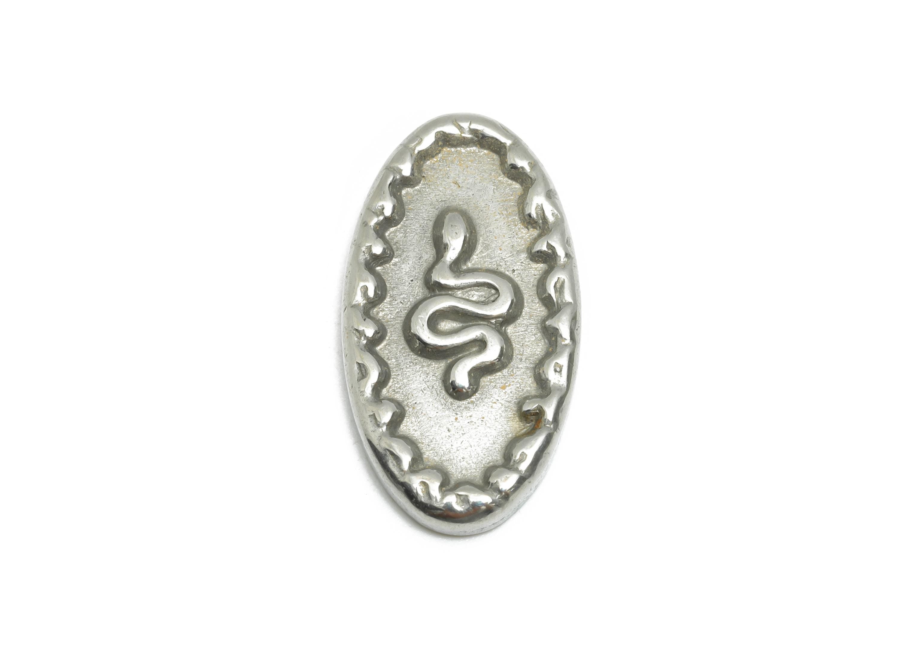 Stainless Steel Snake Charms - Vintage Oval Snake Charms - Textured Snake Steel Charm - DIY Jewelry Accessory - 22.29x11.73x2.59mm - SS1925 - DOMEDBAZAAR