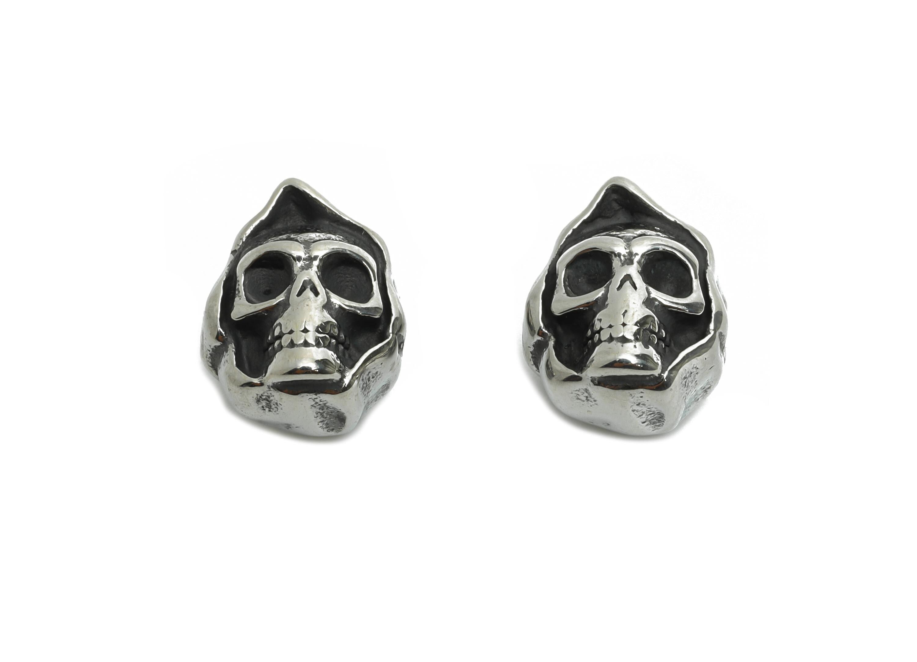 Steel Skull Bead - Skull Spacer Bead for Bracelet - Halloween Skull Bead - Punk Style Charm - Dark Aesthetic Beads - 13x10x9.15mm - SS1578 - DOMEDBAZAAR