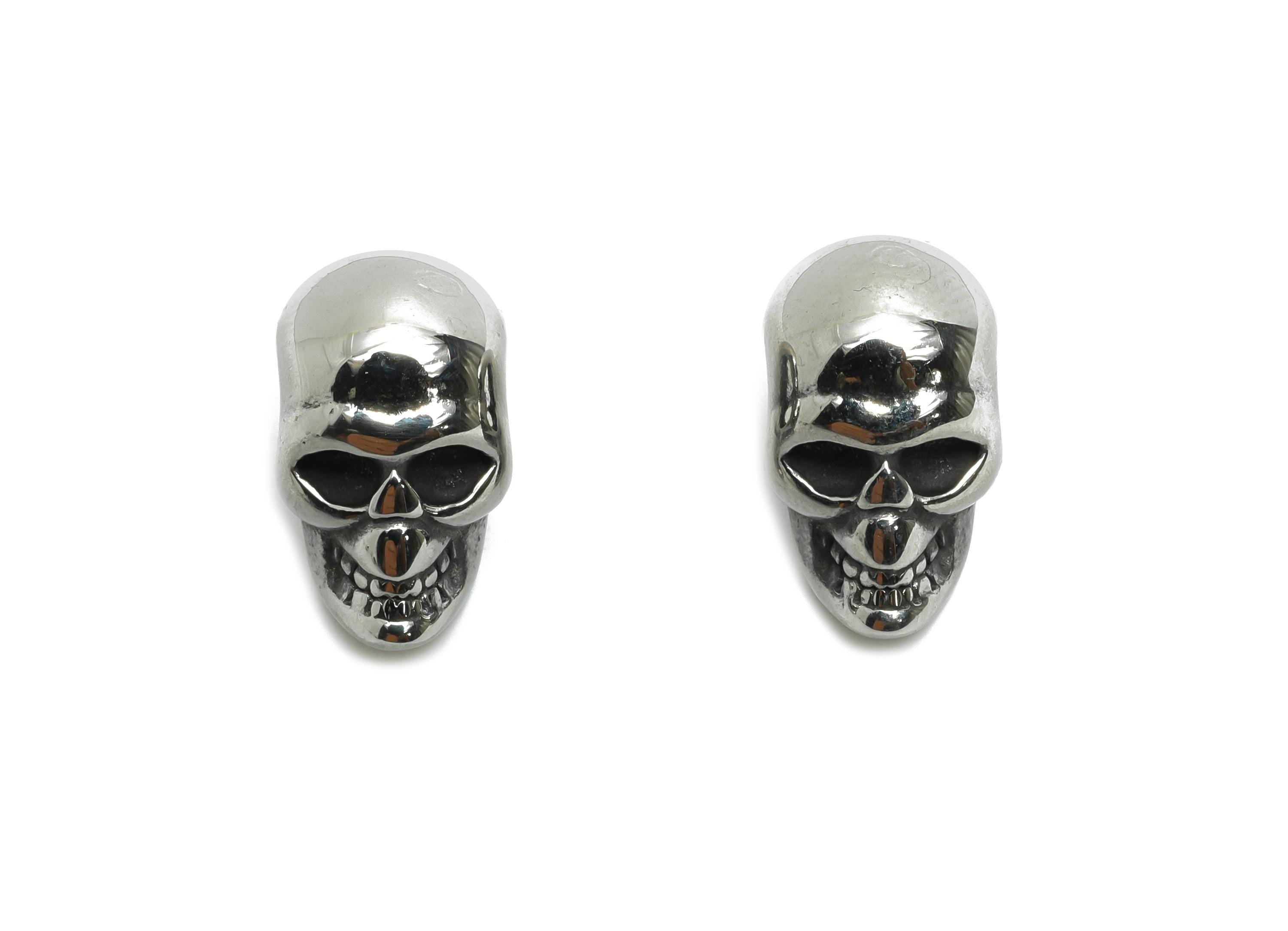 Steel Skull Bead - Skull Spacer Bead for Bracelet - Halloween Skull Bead - Silver Skull Beads - Dark Aesthetic Beads - 16x8.72x12mm - SS1575 - DOMEDBAZAAR