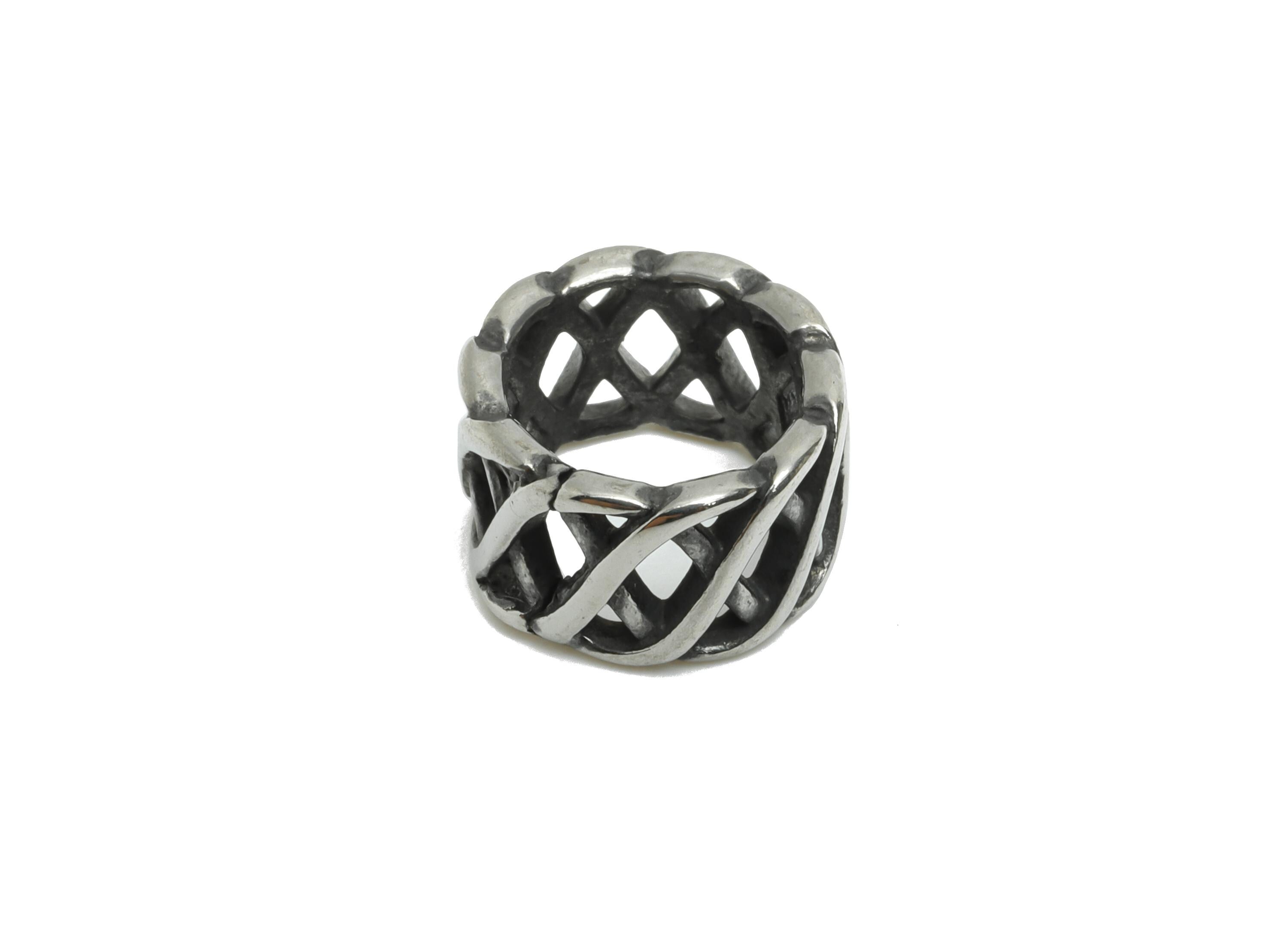 Stainless Steel Mesh Beads - Textured Spacer Bead for Bracelet - Braided Design Spacer Bead - 304 Stainless Steel - 11.4x11.4x7mm - SS1587 - DOMEDBAZAAR