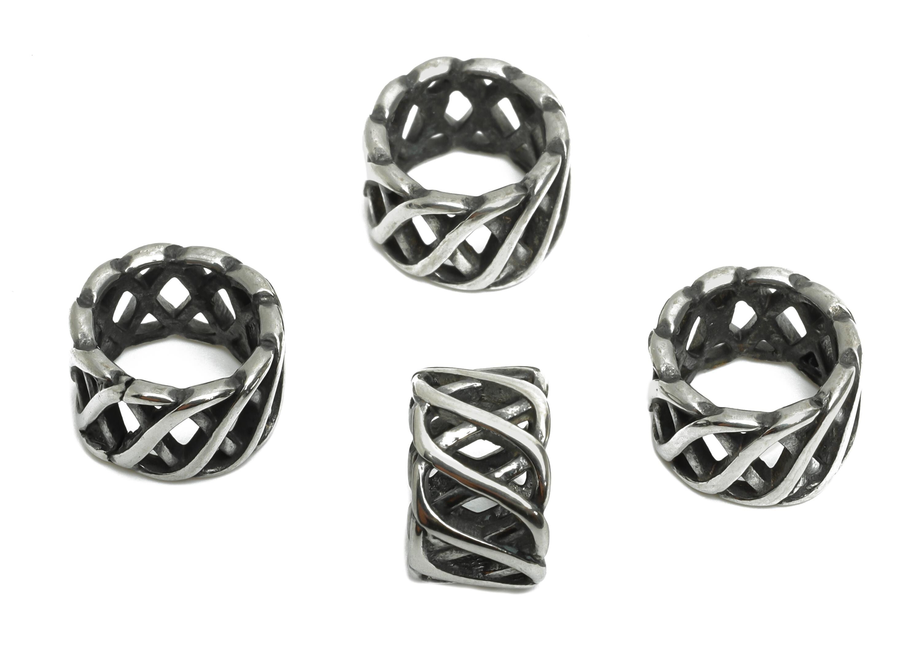 Stainless Steel Mesh Beads - Textured Spacer Bead for Bracelet - Braided Design Spacer Bead - 304 Stainless Steel - 11.4x11.4x7mm - SS1587 - DOMEDBAZAAR