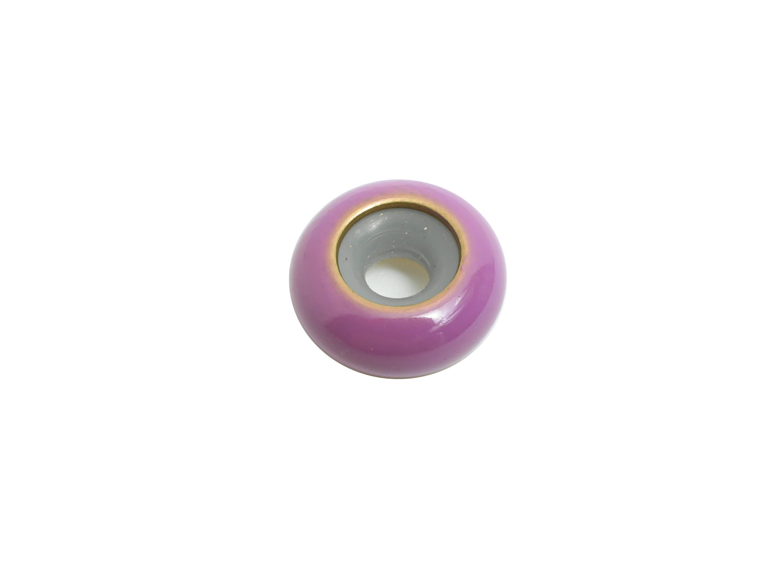 Purple Donut Spacer Bead - Brass Enamel Rubber Bracelet Stopper Bead - Adjustable Rondelle Bead - Silicone Smart Bead - 10x10x4mm -RGP10463H - DOMEDBAZAAR