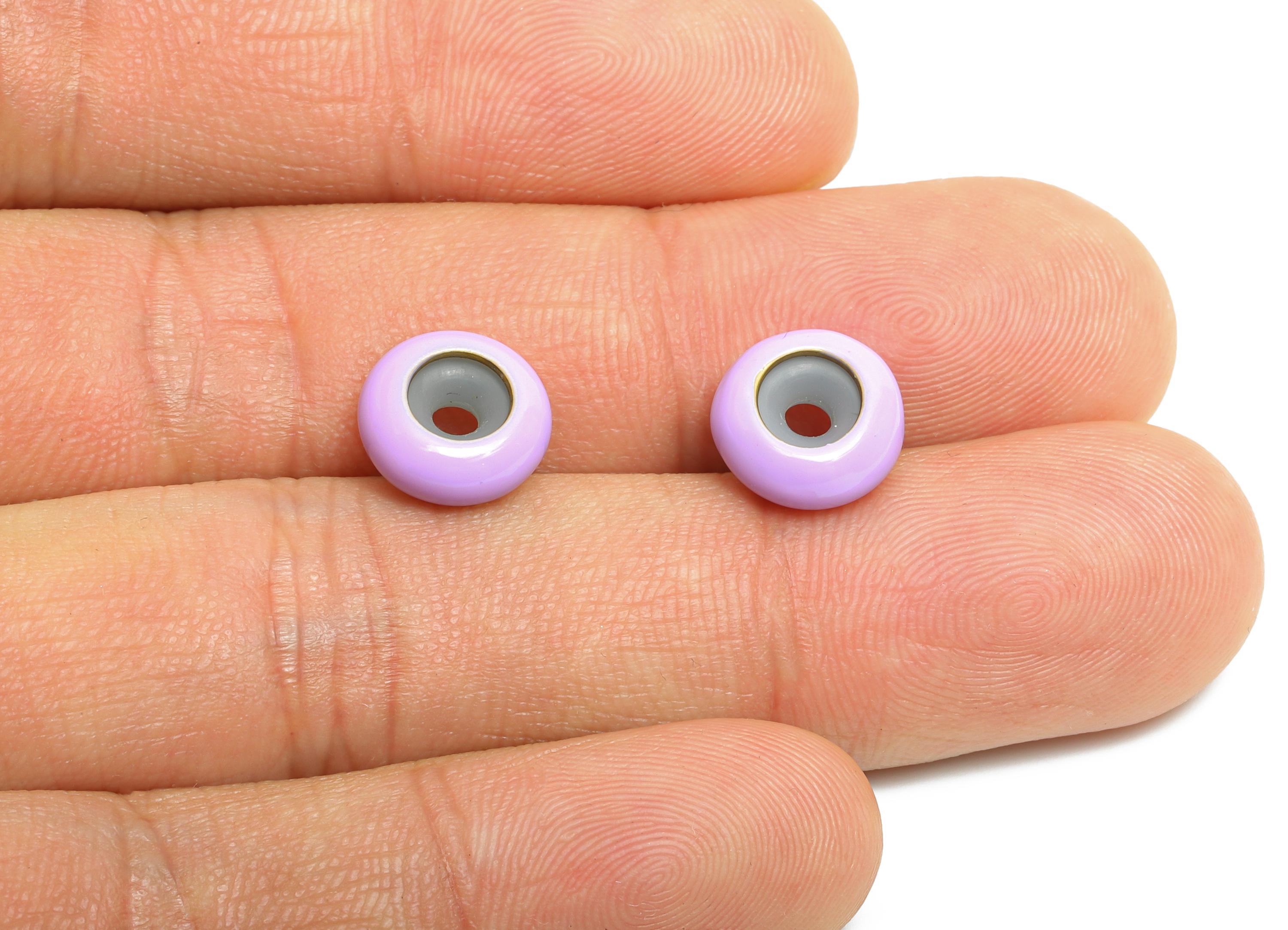 Purple Donut Spacer Bead - Brass Enamel Rubber Bracelet Stopper Bead - Adjustable Rondelle Bead - Silicone Smart Bead - 10x10x4mm -RGP10463I - DOMEDBAZAAR