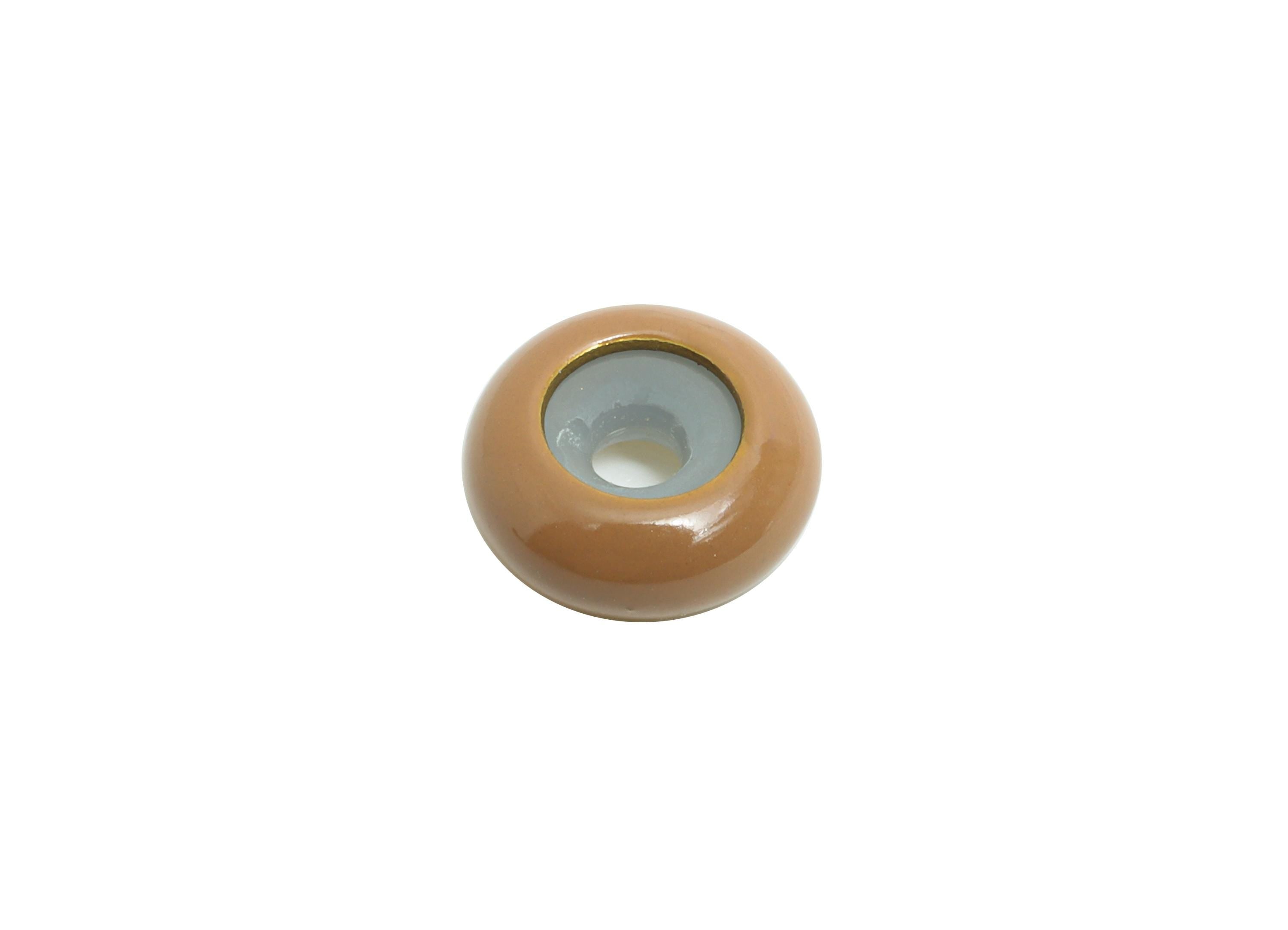 Brown Donut Spacer Bead - Brass Enamel Rubber Bracelet Stopper Bead - Adjustable Rondelle Bead - Silicone Smart Bead - 10x10x4mm - RGP10463E - DOMEDBAZAAR