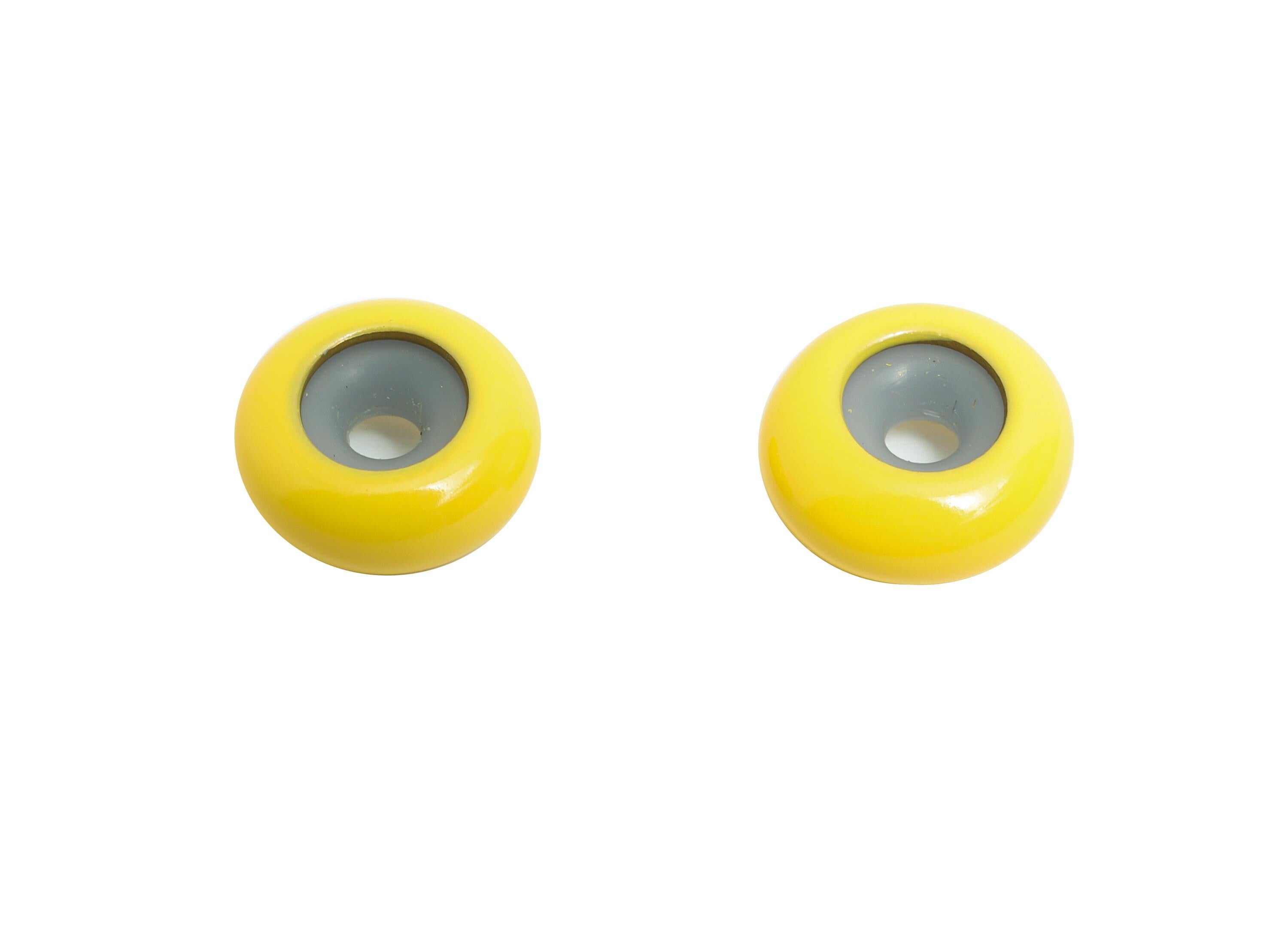 Yellow Donut Spacer Bead - Brass Enamel Rubber Bracelet Stopper Bead - Adjustable Rondelle Bead - Silicone Smart Bead - 10x10x4mm -RGP10463K - DOMEDBAZAAR