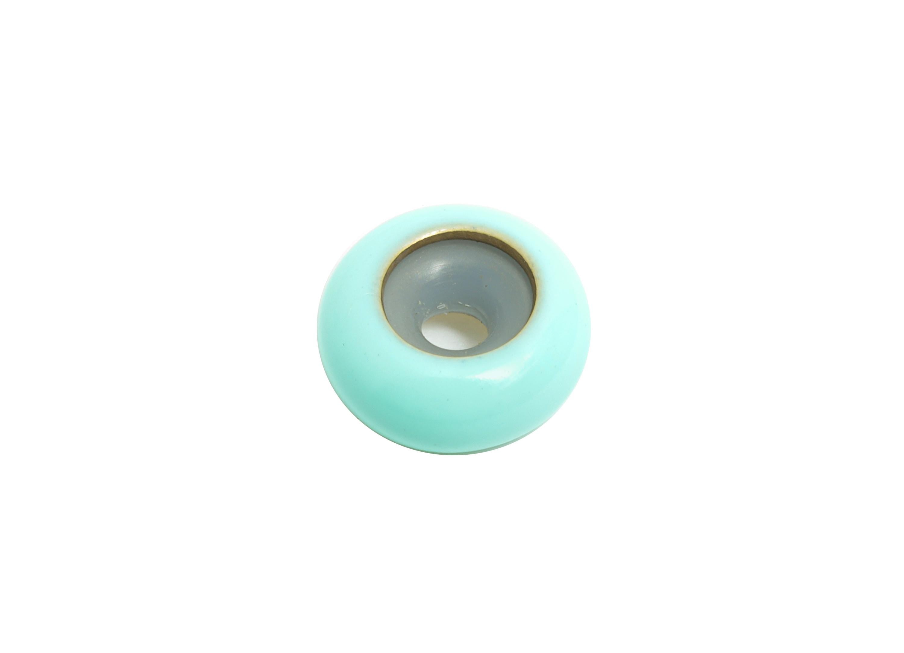 Blue Donut Spacer Bead - Brass Enamel Rubber Bracelet Stopper Beads - Adjustable Rondelle Bead - Silicone Smart Bead - 10x10x4mm - RGP10463J - DOMEDBAZAAR