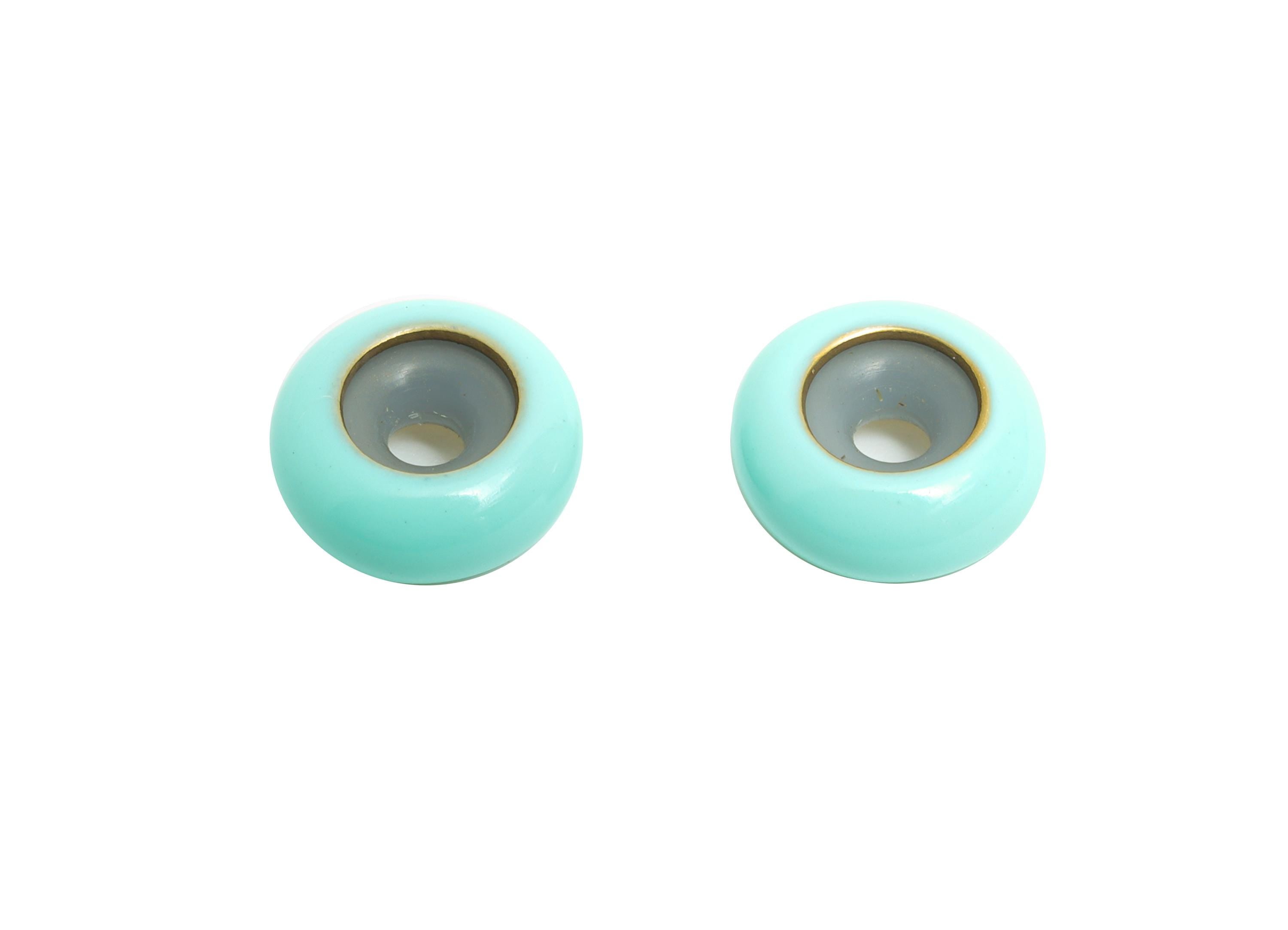 Blue Donut Spacer Bead - Brass Enamel Rubber Bracelet Stopper Beads - Adjustable Rondelle Bead - Silicone Smart Bead - 10x10x4mm - RGP10463J - DOMEDBAZAAR