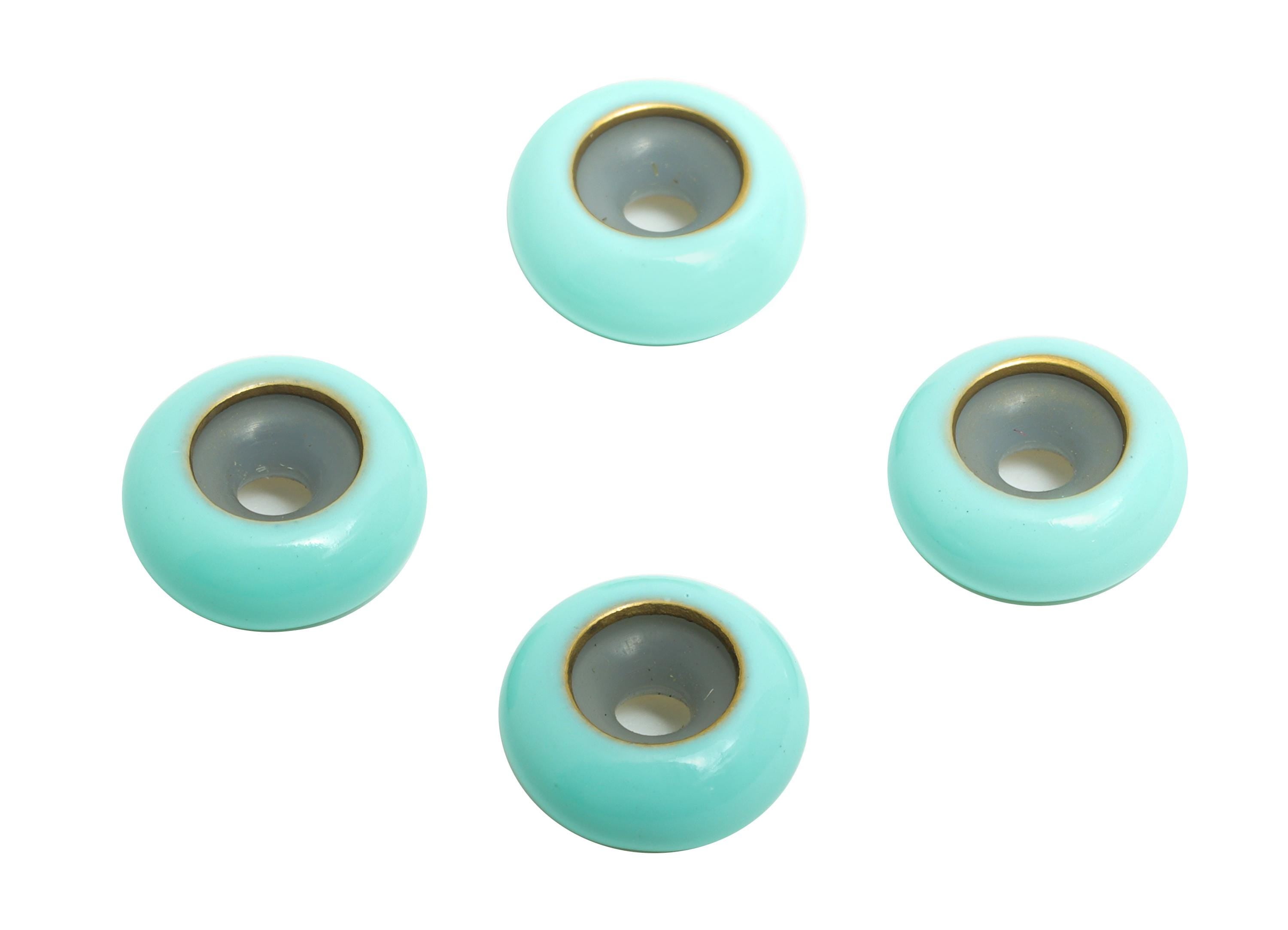 Blue Donut Spacer Bead - Brass Enamel Rubber Bracelet Stopper Beads - Adjustable Rondelle Bead - Silicone Smart Bead - 10x10x4mm - RGP10463J - DOMEDBAZAAR