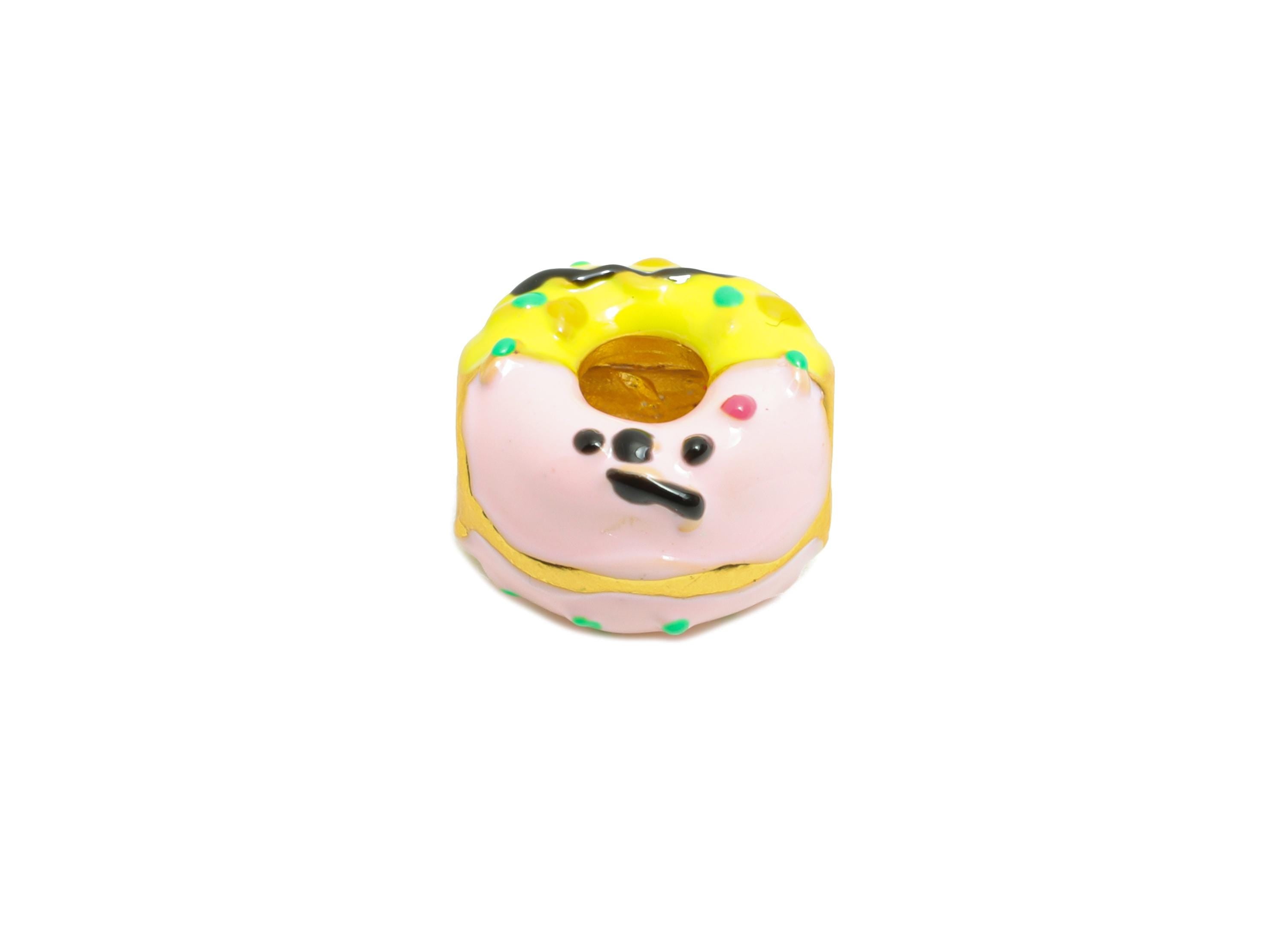 Alloy Donut Spacer Beads - Colorful Enamel Donut Bracelet Beads - Refined Alloy Sweet Charms - Jewelry Accessory DIY - 11.5x11x8mm - ZZ2085 - DOMEDBAZAAR