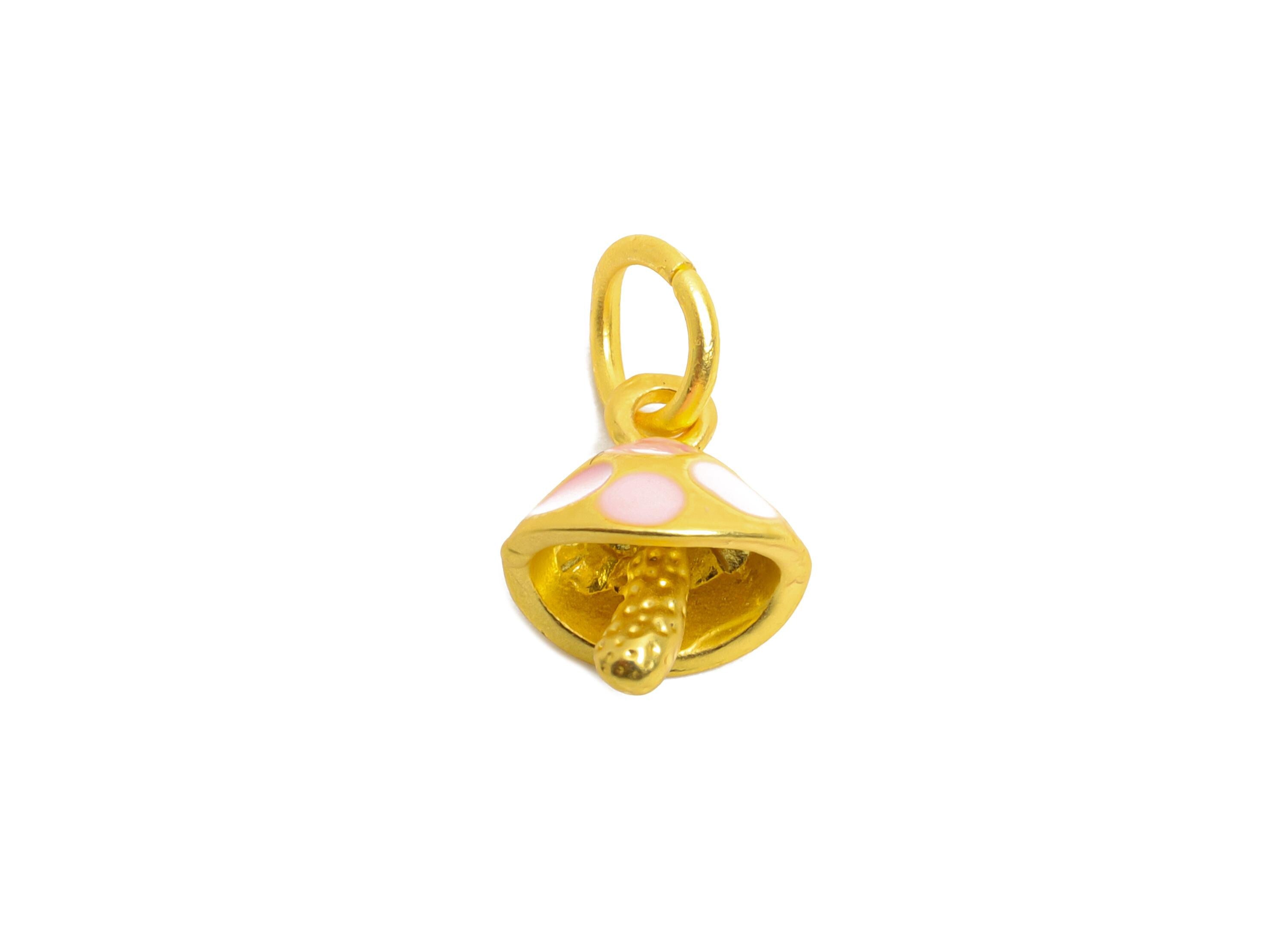 Alloy Cute Mushroom Charm - Colorful Enamel for Bracelet - Kawaii Fantasy Forest Charm - DIY Enamel Mushroom Pendant - 16x10x7mm - ZZ2078 - DOMEDBAZAAR