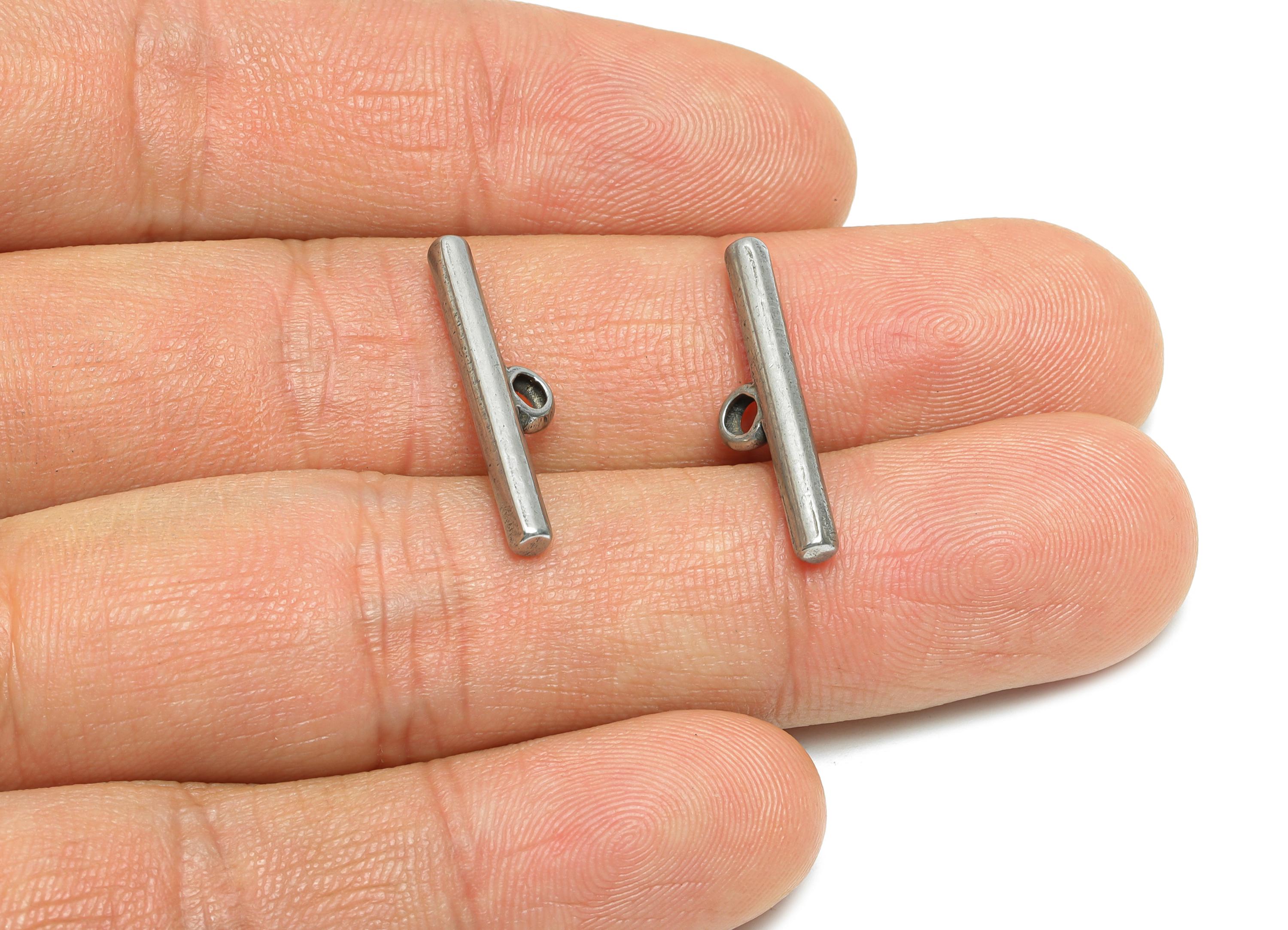 Steel Bar Pendant - Minimalist Stick Jewelry Component - Modern Cylindrical Pendant - Simple Geometric Pendant - 23x5x2mm - SS1866 - DOMEDBAZAAR