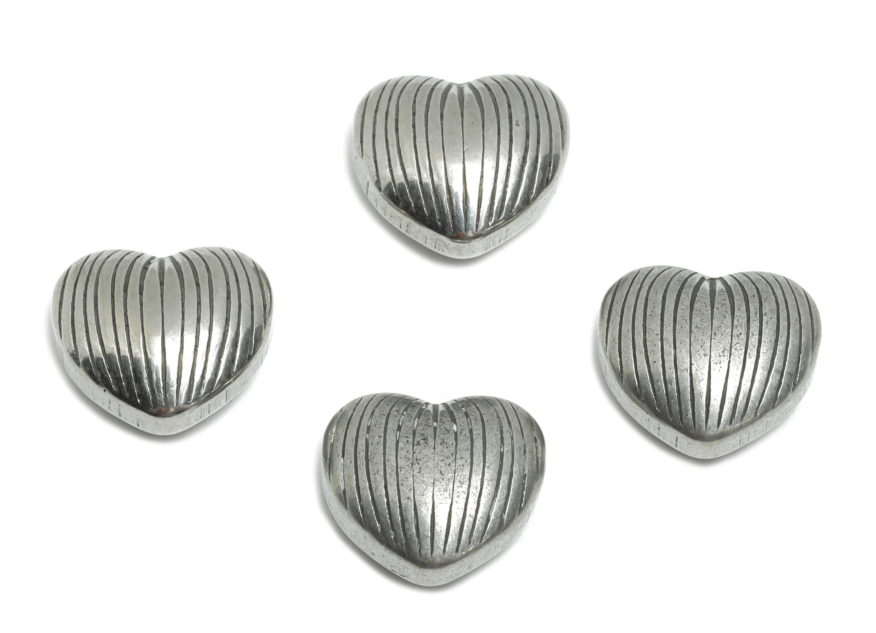 Stainless Steel Heart Charm - Textured Heart Charm - Elegant 3D Metallic Heart Design - Delicate Handmade Jewelry - 11x11.97x5.82mm - SS1760 - DOMEDBAZAAR