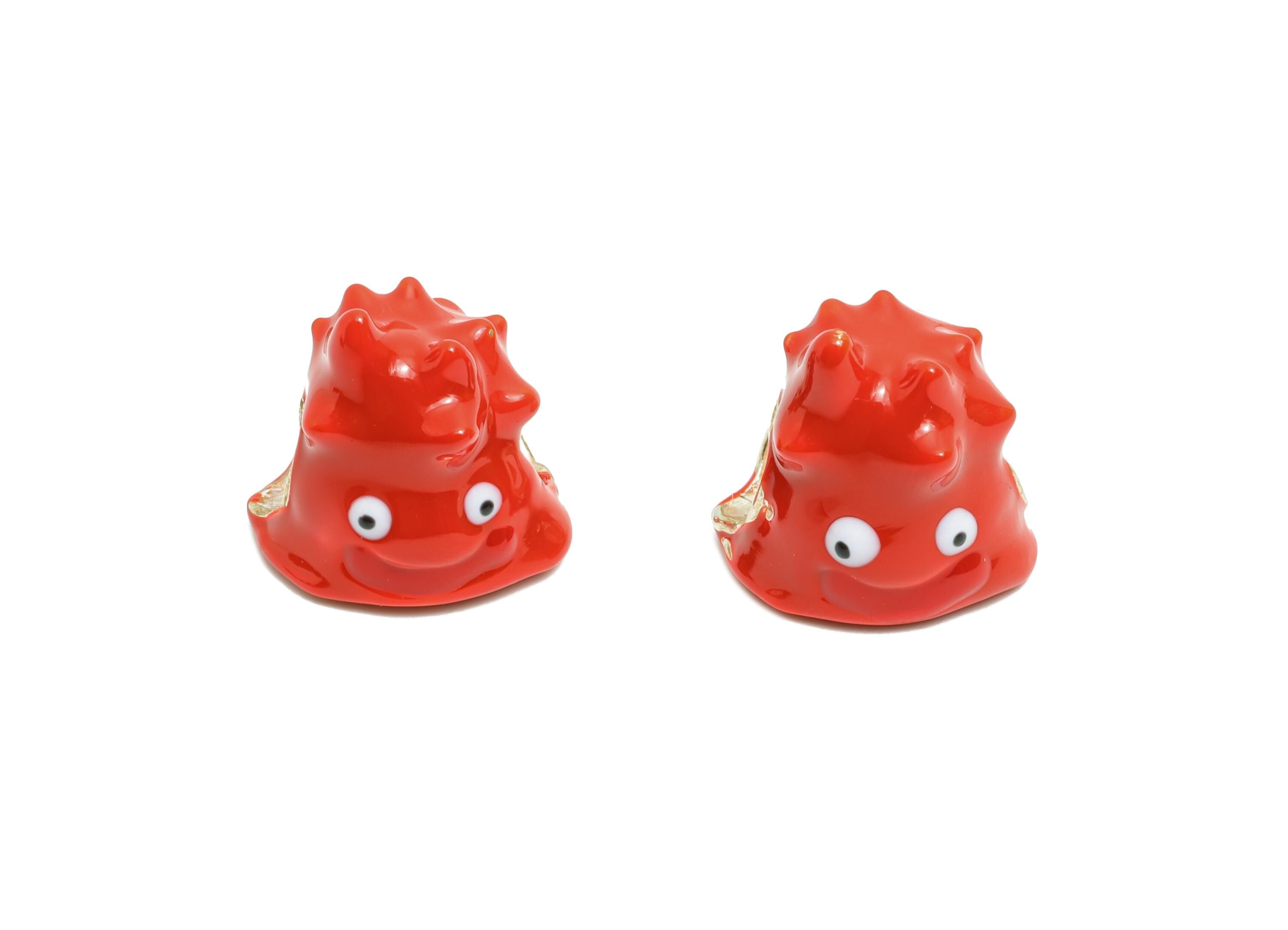 Alloy Red Monster Bead - Enamel Charm for Bracelet - Playful Character Jewelry Bead - Glossy Red Fun Unique Bracelet Bead -13x12x11mm-ZZ2089 - DOMEDBAZAAR