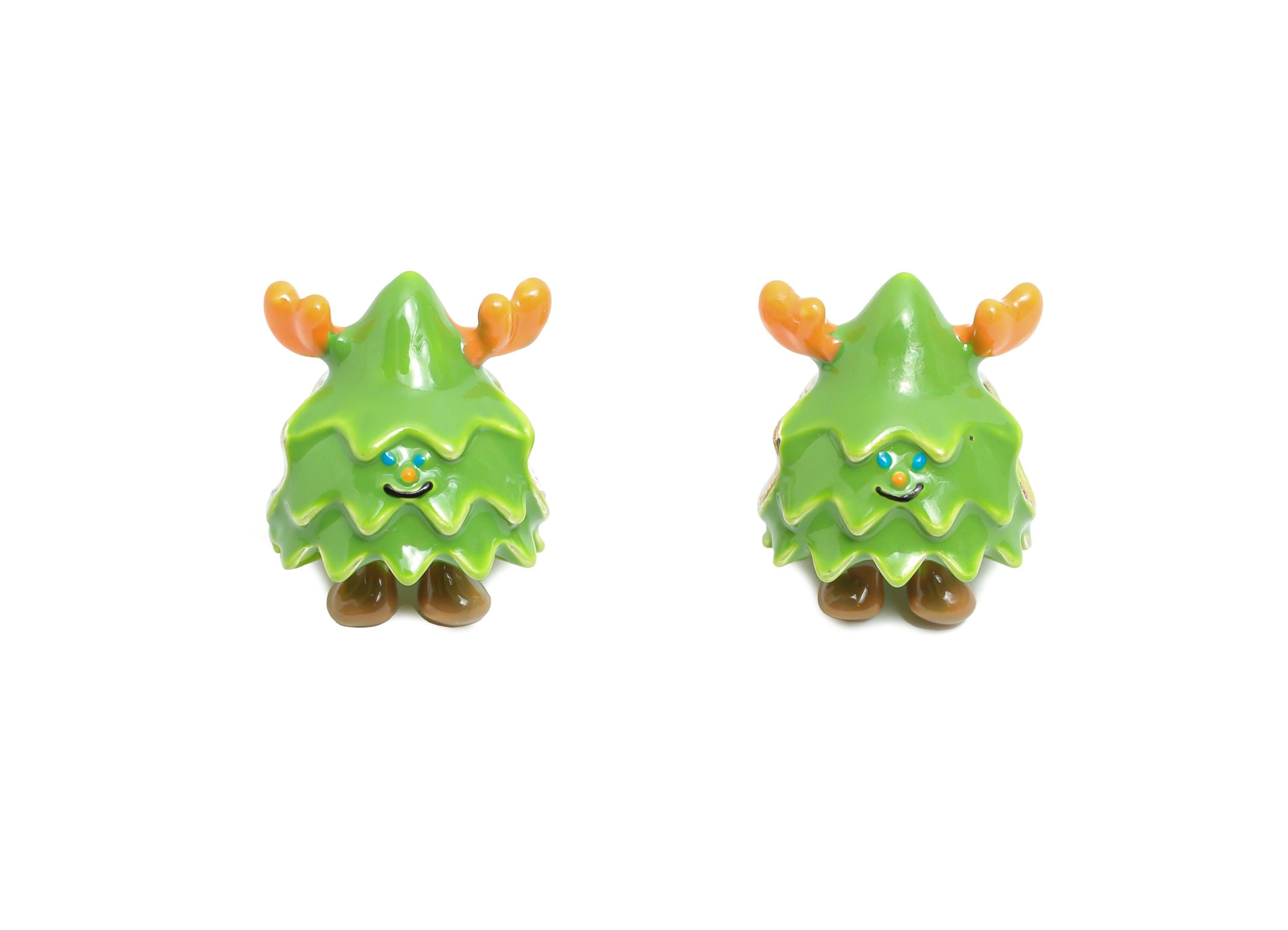Alloy Christmas Tree Bead - Enamel Tree Charm for Bracelet - Cartoon Christmas Tree Bead - DIY Antler Jewelry Bead - 15x11x10mm - ZZ2094 - DOMEDBAZAAR