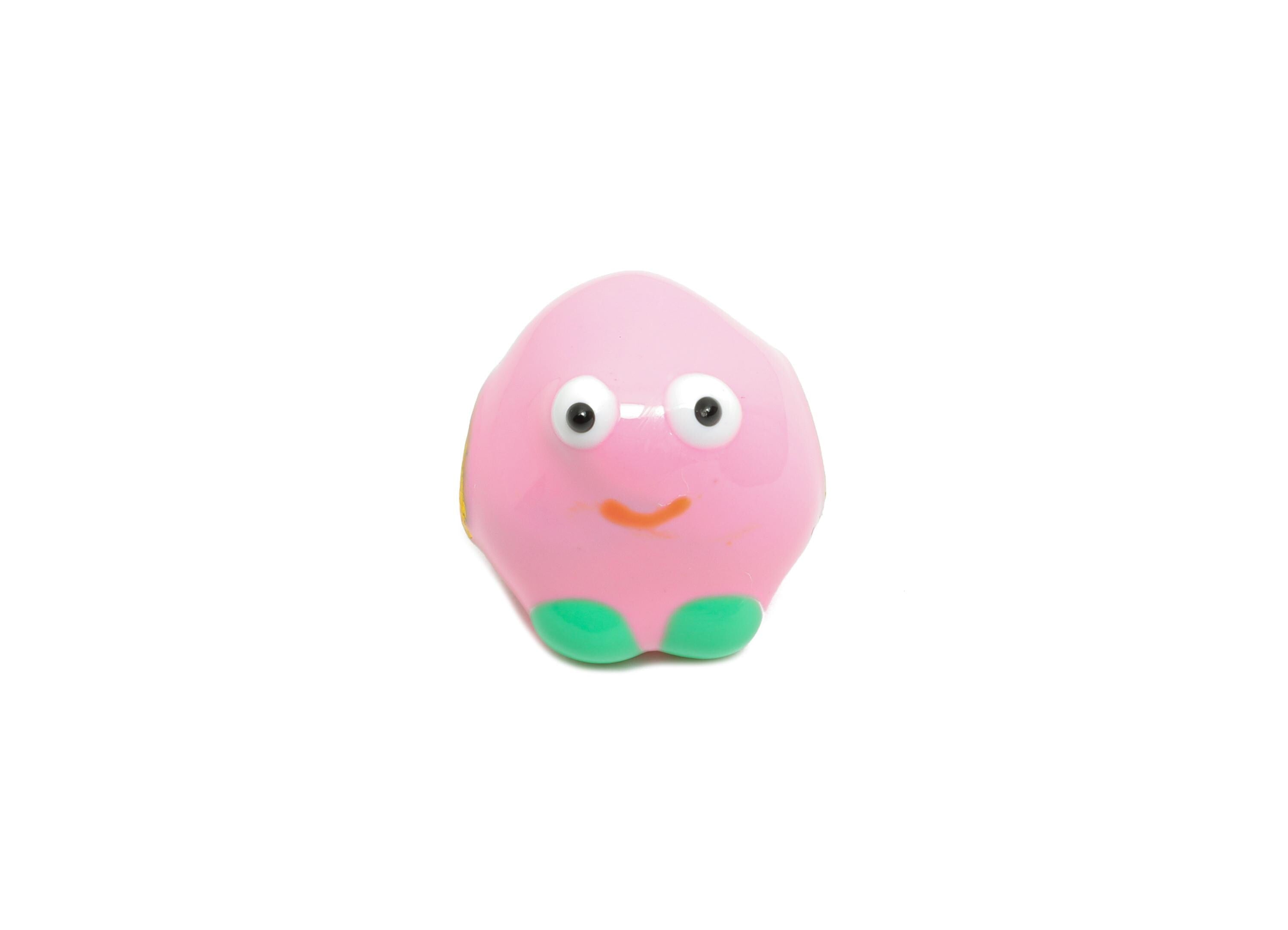 Alloy Cute Pink Bead - Enamel Charm for Bracelet - Fun Kawaii Cartoon Character Bead - Decorative Bead for Bracelet - 12x13.15x12mm - ZZ2097 - DOMEDBAZAAR