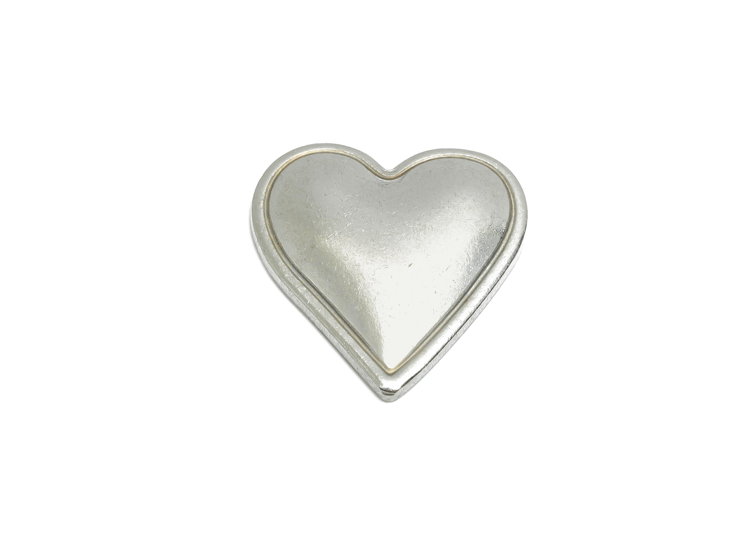 Stainless Steel Heart Charms - Sleek Heart Charm - Modern Heart Jewelry Piece - Vintage Heart Shape Jewelry - 21x20x3mm - SS2069 - DOMEDBAZAAR