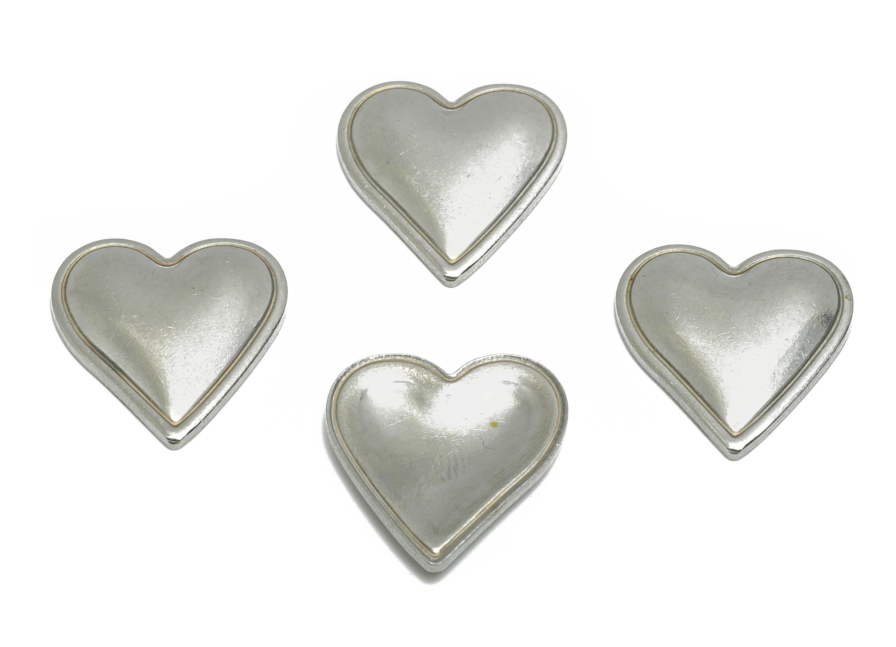 Stainless Steel Heart Charms - Sleek Heart Charm - Modern Heart Jewelry Piece - Vintage Heart Shape Jewelry - 21x20x3mm - SS2069 - DOMEDBAZAAR