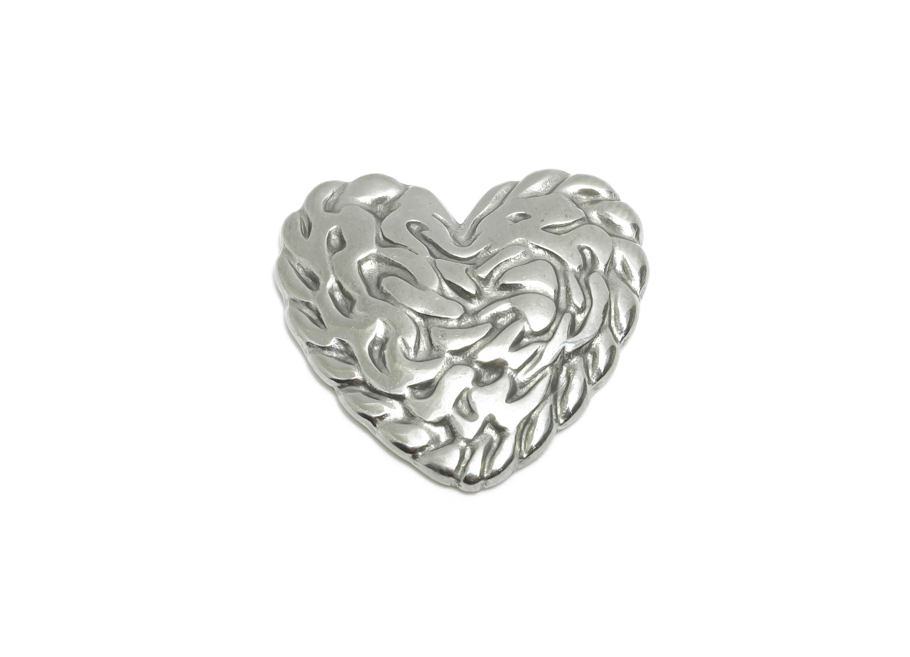 Stainless Steel Heart Charms - Textured Heart Charm - Modern Punk Heart Jewelry Piece - Abstract Heart Shape Jewelry - 21x22x2.48mm - SS2073 - DOMEDBAZAAR