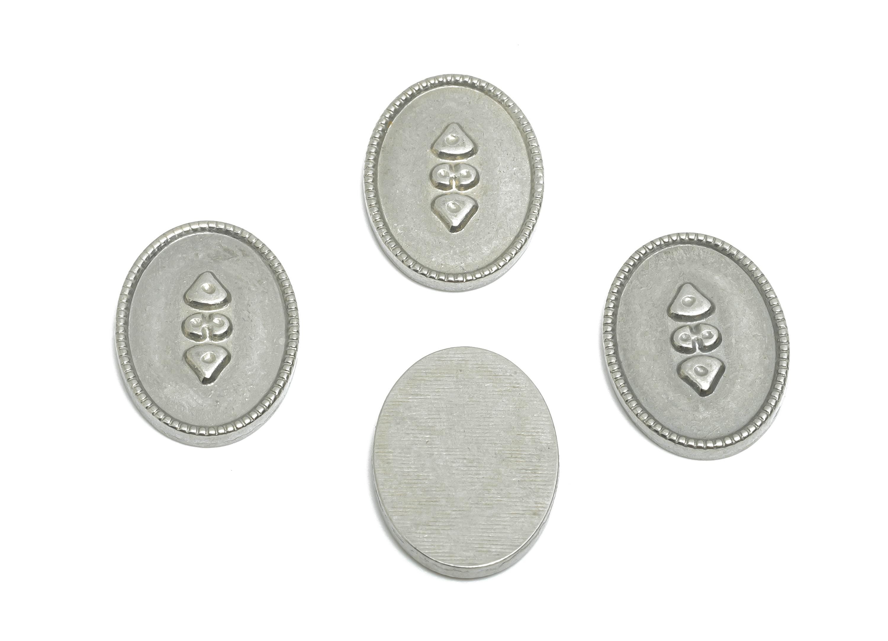 Stainless Steel Oval Charms - Steel Textured Vintage Looking Charm - Blank Embossed Charm - Stainless Steel Jewelry - 17x13x2.03mm - SS2075 - DOMEDBAZAAR