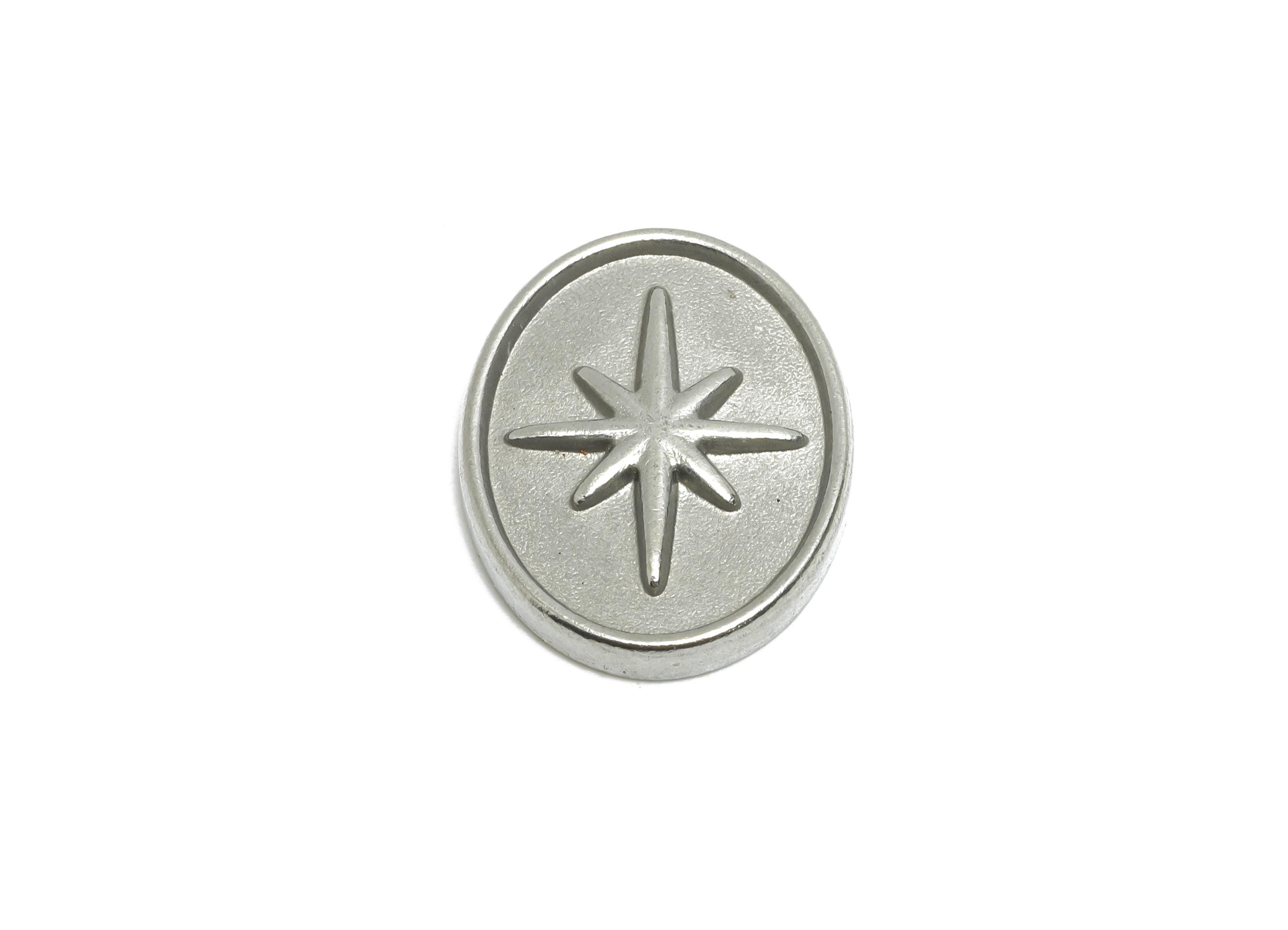Stainless Steel Star Charm - Steel Modern Vintage Looking Charm - Geometry North Star Charm - Stainless Steel Jewelry - 18x14x2mm - SS2076 - DOMEDBAZAAR