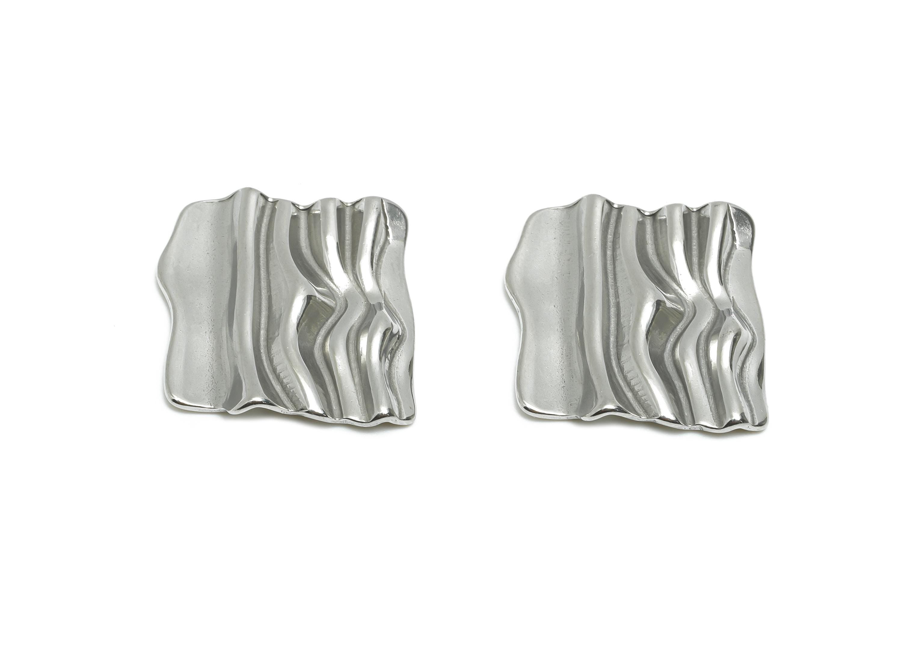 Stainless Steel Abstract Charms - Textured Artistic Wavy Charms - Abstract Ripple Effect Jewelry - Steel Finding - 20.88x19.5x2.9mm - SS1990 - DOMEDBAZAAR