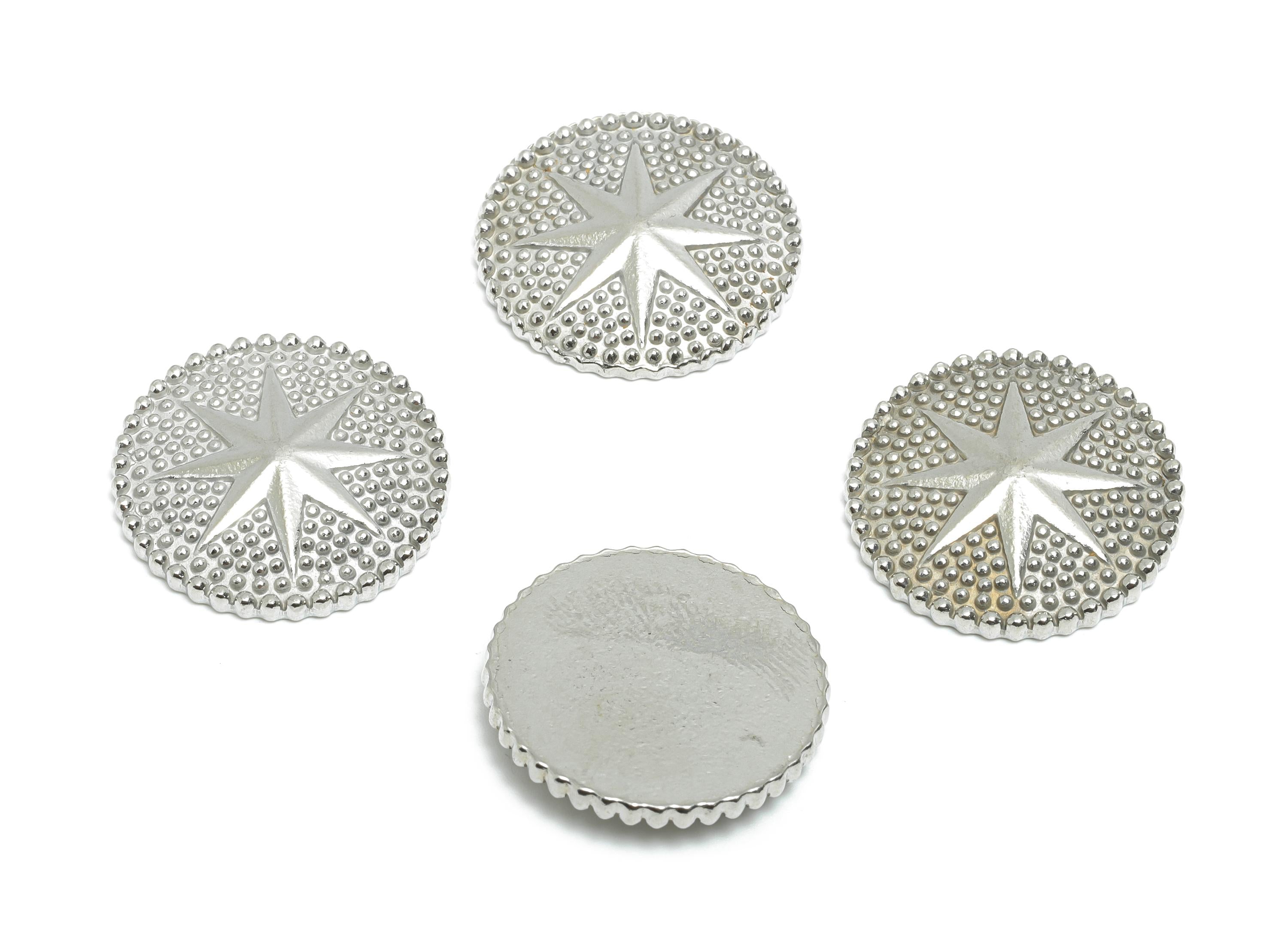 Stainless Steel Starburst  Charms - Steel Radiant Star Coin Charm - Modern Minimalist Star Jewelry - Steel Finding - 21x21x3mm - SS2079 - DOMEDBAZAAR