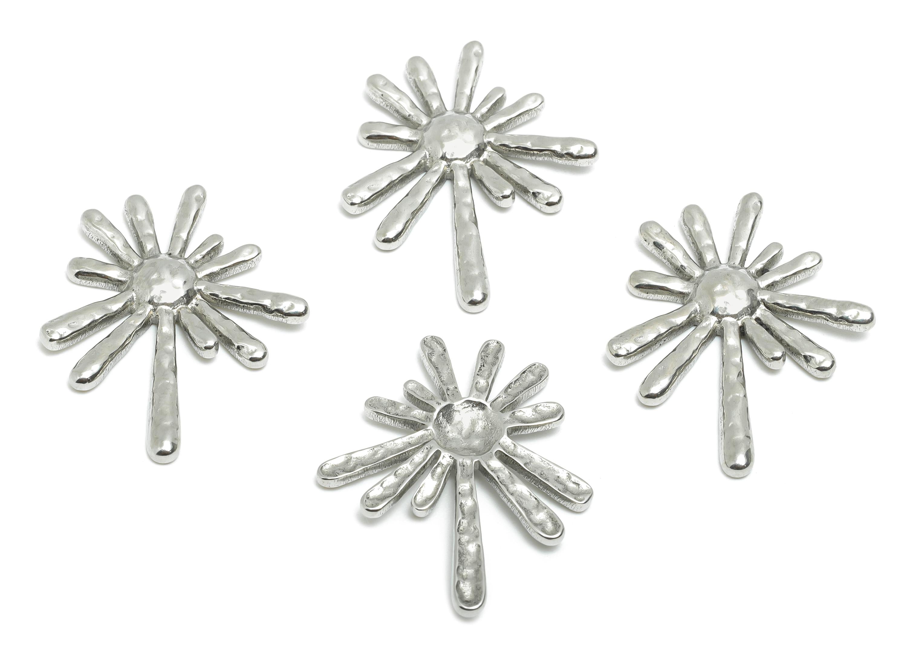 Stainless Steel Sunburst Charm - Steel Starburst Charm - Minimalist Cosmic Starburst Charm - Stainless Steel Jewelry - 30x24x2.89mm - SS2061 - DOMEDBAZAAR