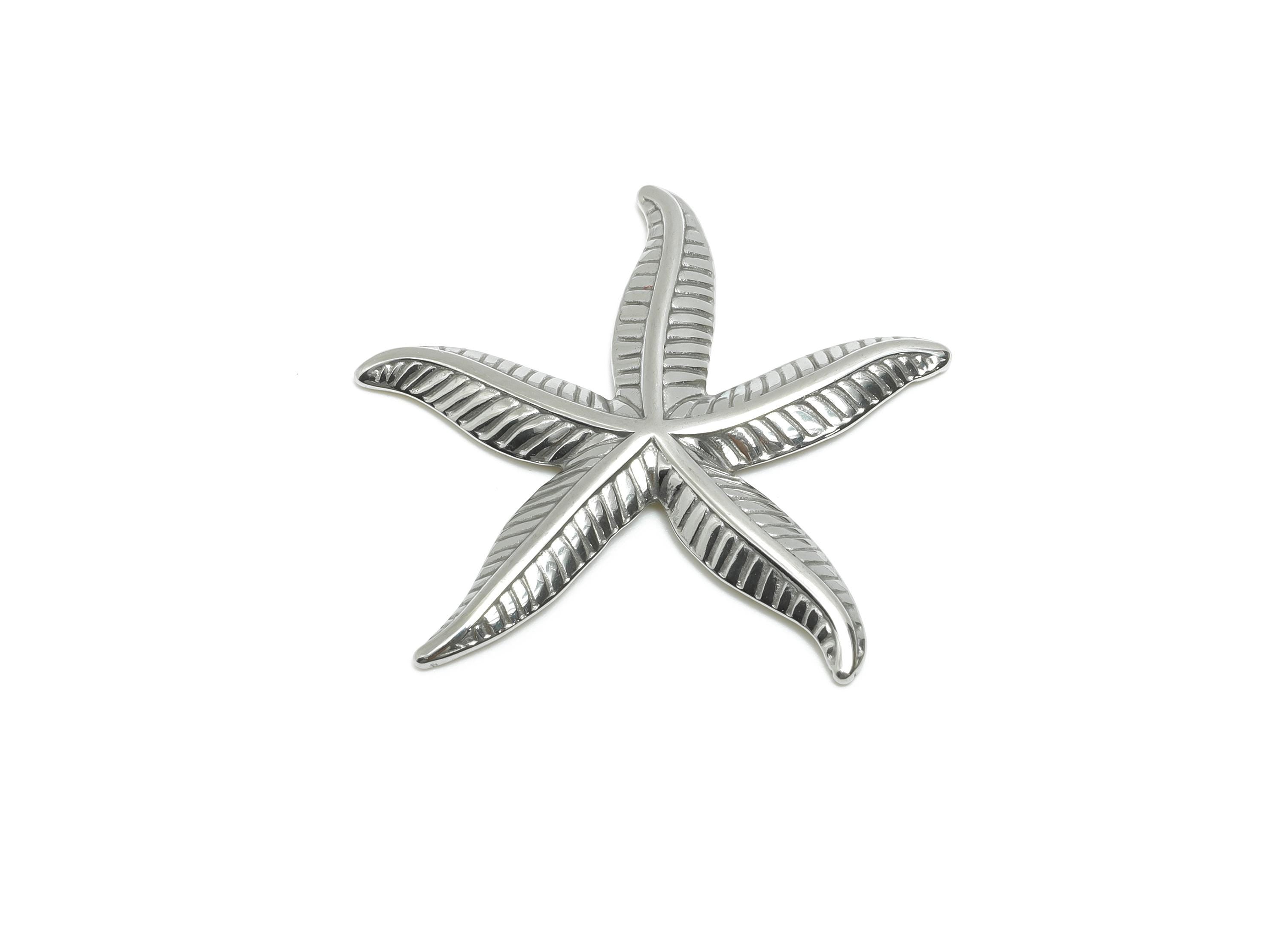 Stainless Steel Starfish Charm - Steel Textured Marine Charm - Modern Starfish Jewelry Piece - Stainless Steel Jewelry - 30x29x2mm - SS2059 - DOMEDBAZAAR