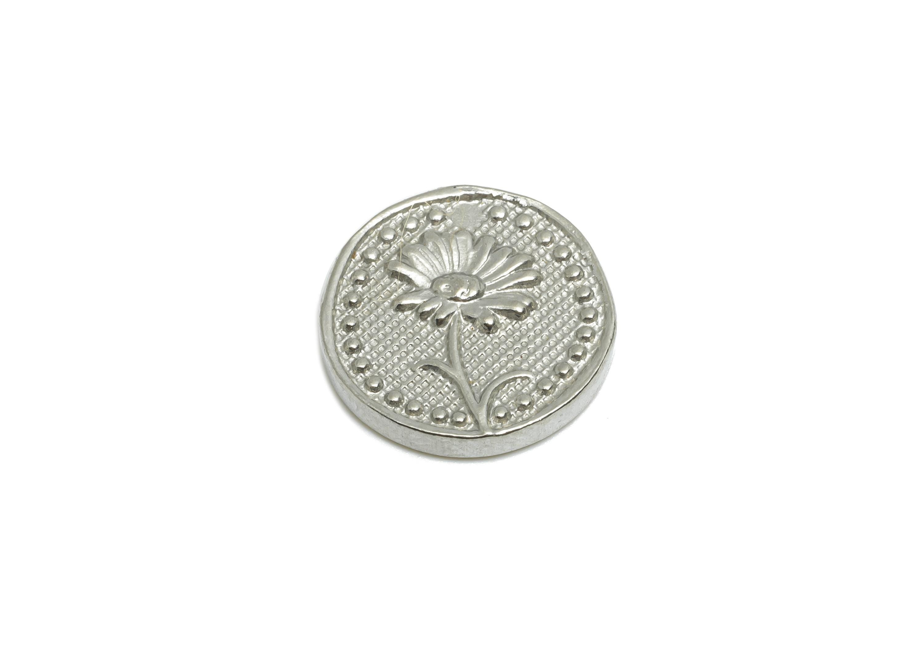 Stainless Steel Daisy Charm - Vintage Handcrafted Floral Charm - Minimalist Rustic Daisy Design - Stainless Steel Jewelry - 15x15x2mm-SS2044 - DOMEDBAZAAR