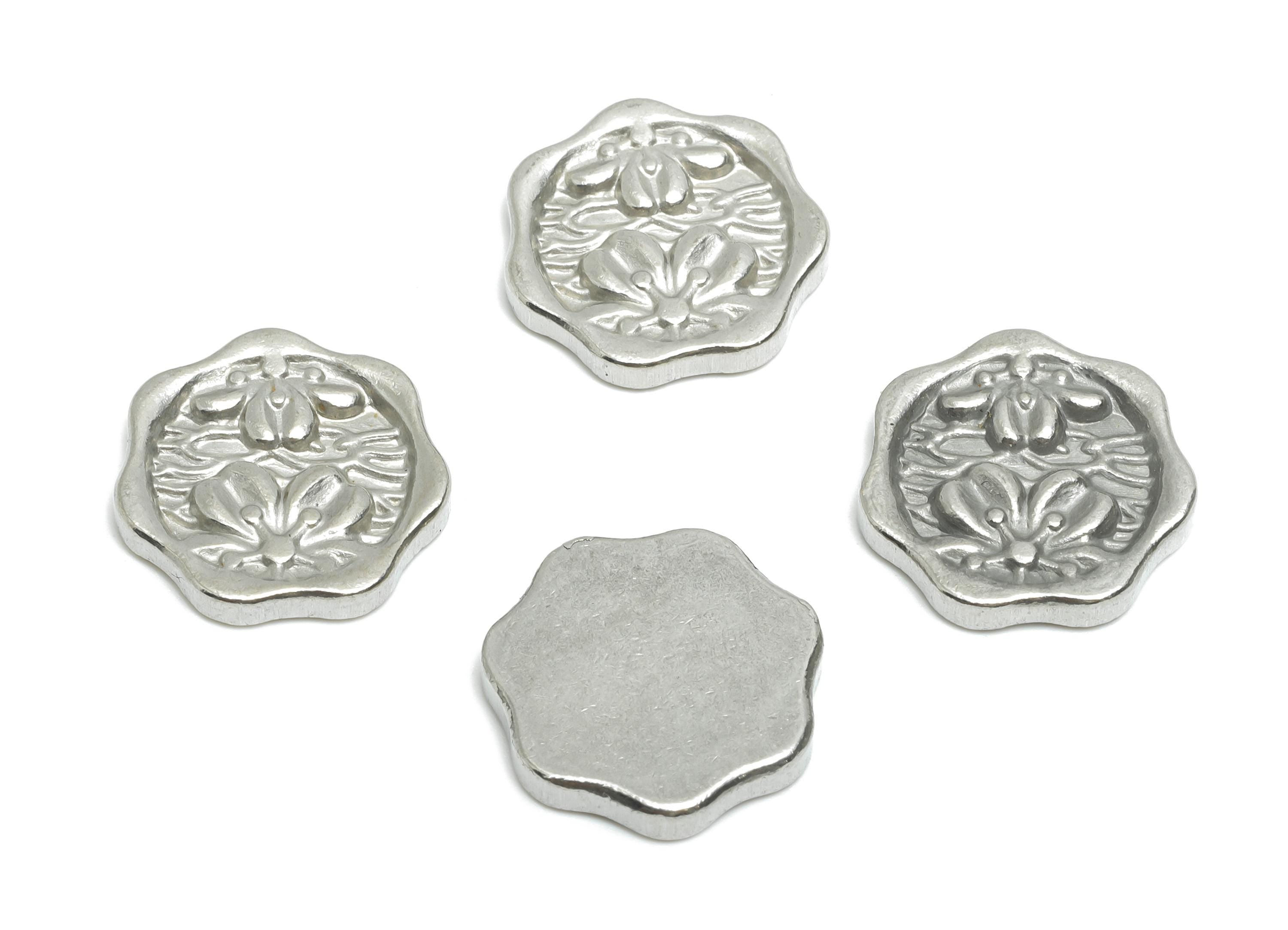 Stainless Steel Daisy Charms - Unique Steel Floral Charm - Fleur-de-Lis Decorative Charm - Steel Jewelry DIY - 16x16x2.76mm - SS2047 - DOMEDBAZAAR
